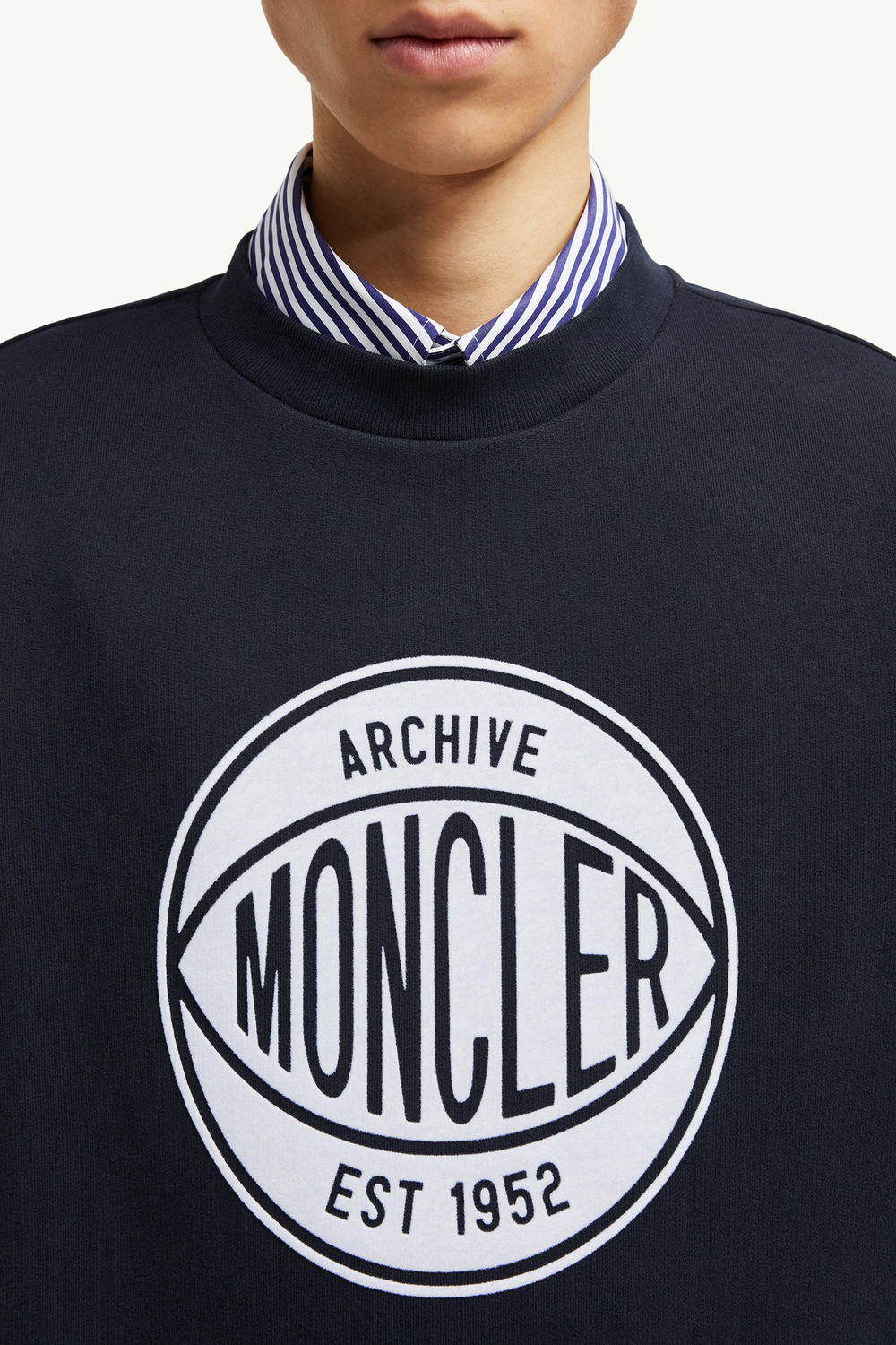 Sudadera de algodón con logotipo de baloncesto Hombre Azul marino Moncler 5