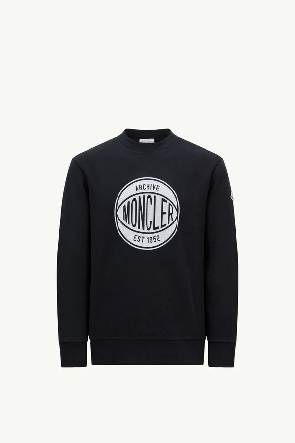 Basketball Logo Cotton Sweatshirt Men Navy Blue Moncler 2
