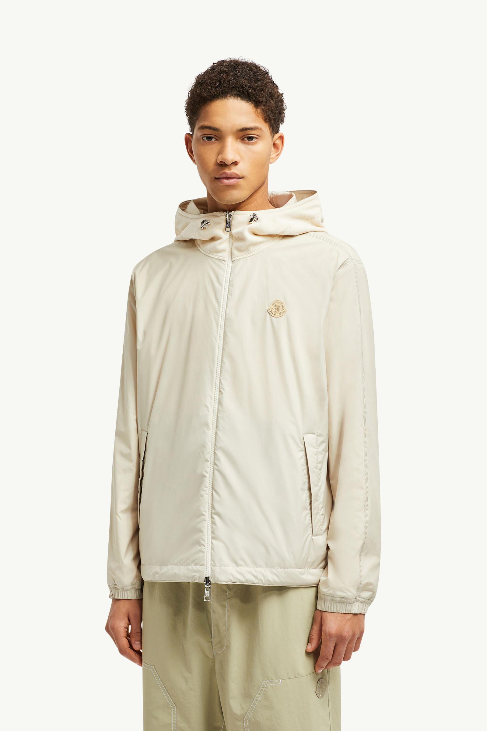 Reversible Fleece Zip-Up Hoodie Men Light Beige Moncler 3