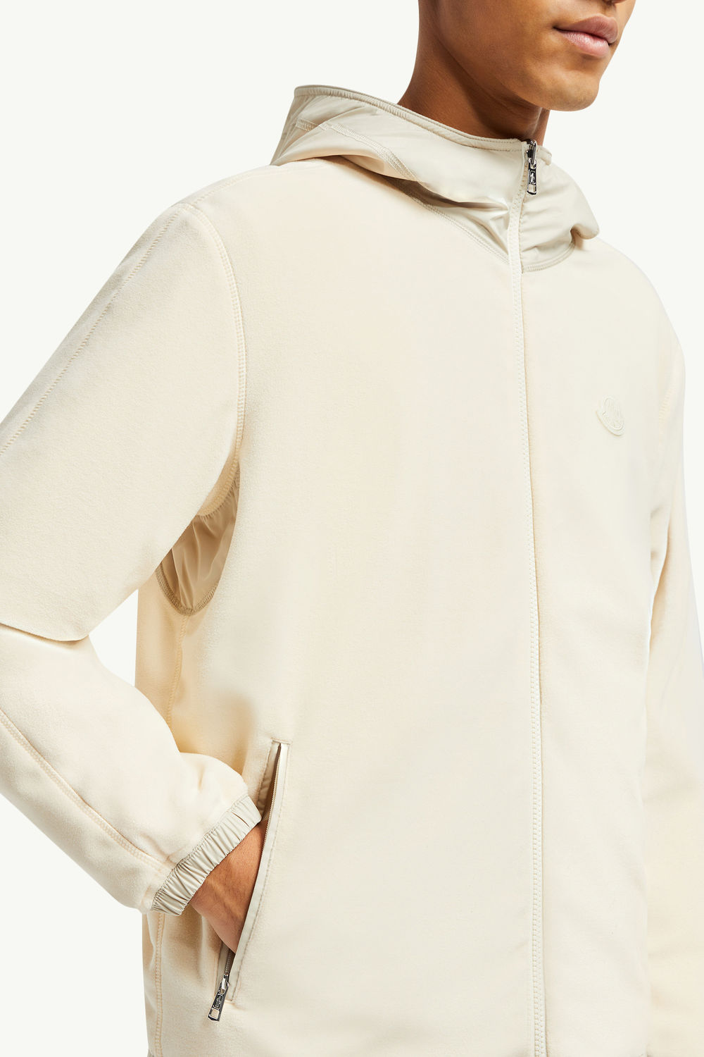 Cardigan zippé réversible en molleton Hommes Beige Clair Moncler 5