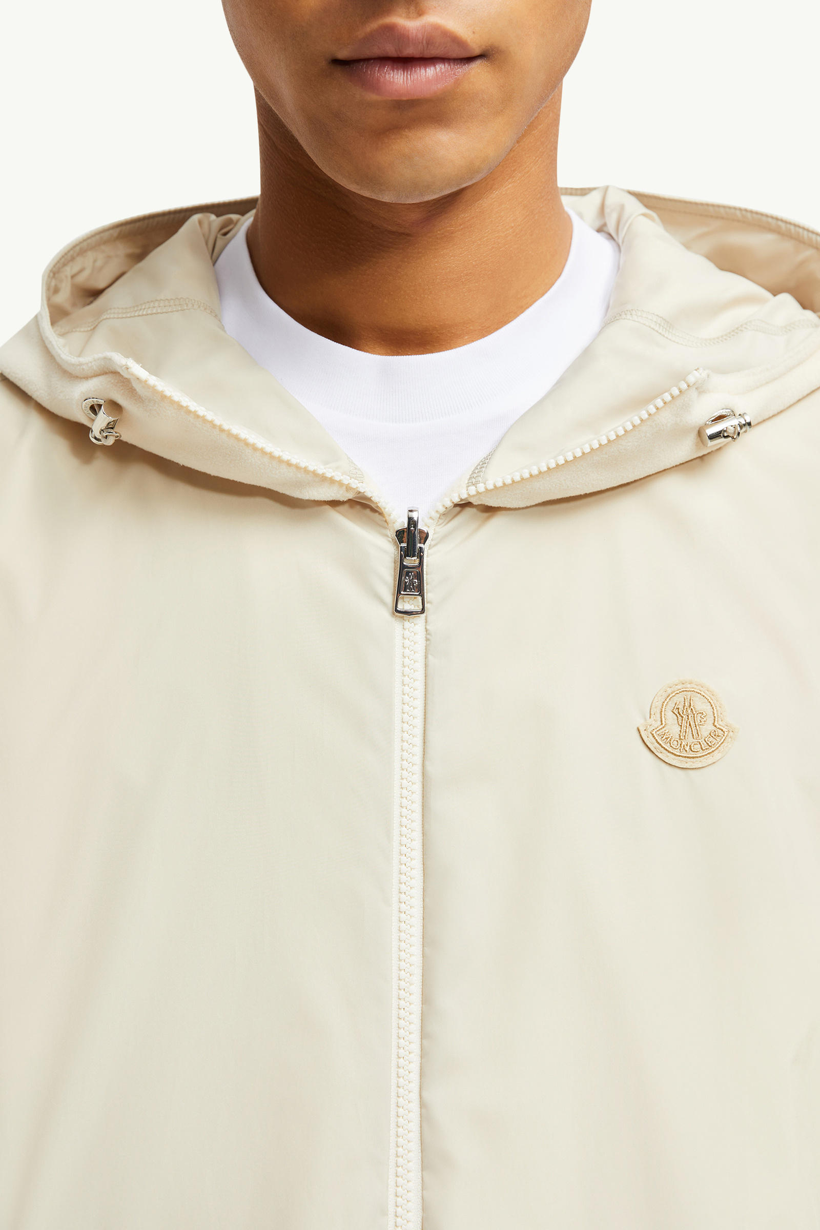 Reversible Fleece Zip-Up Hoodie Men Light Beige Moncler 6