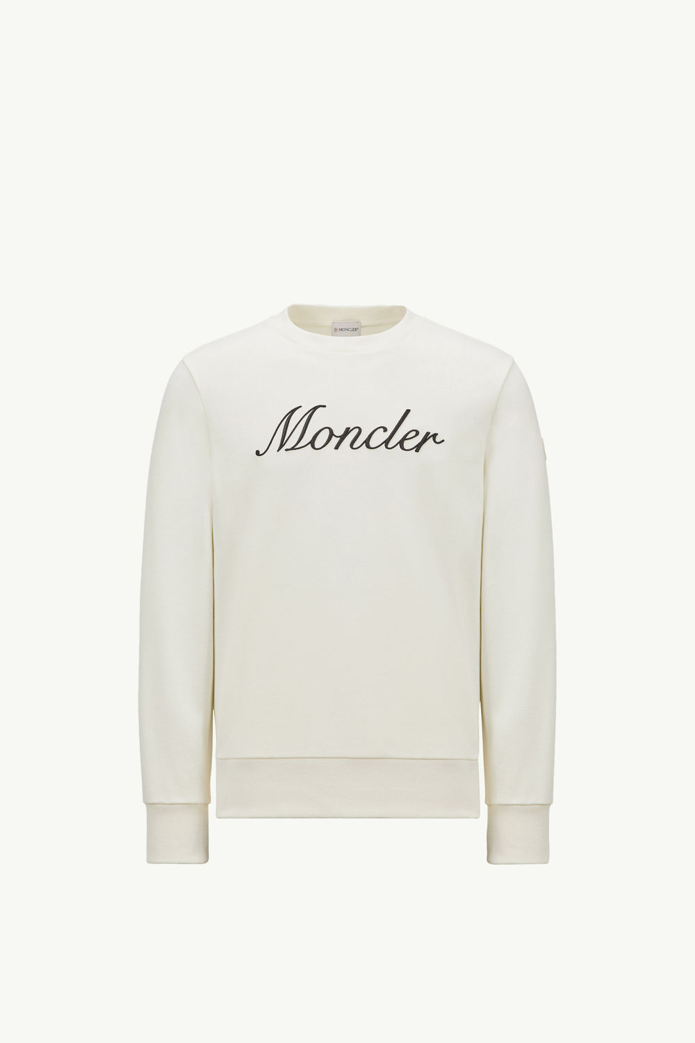 Sweatshirt aus Baumwolle mit gesticktem Logo Herren Weiß-Elfenbein Moncler 2