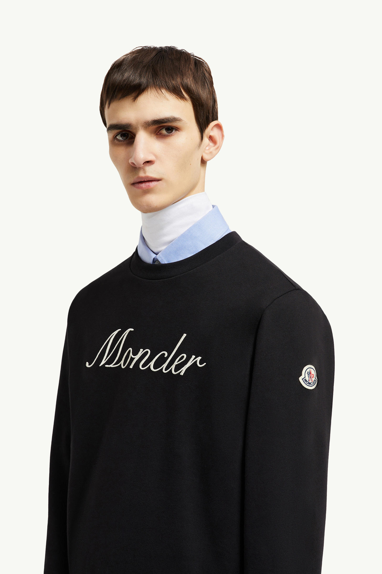 刺繡標誌棉質衛衣 男士 黑色 Moncler 1