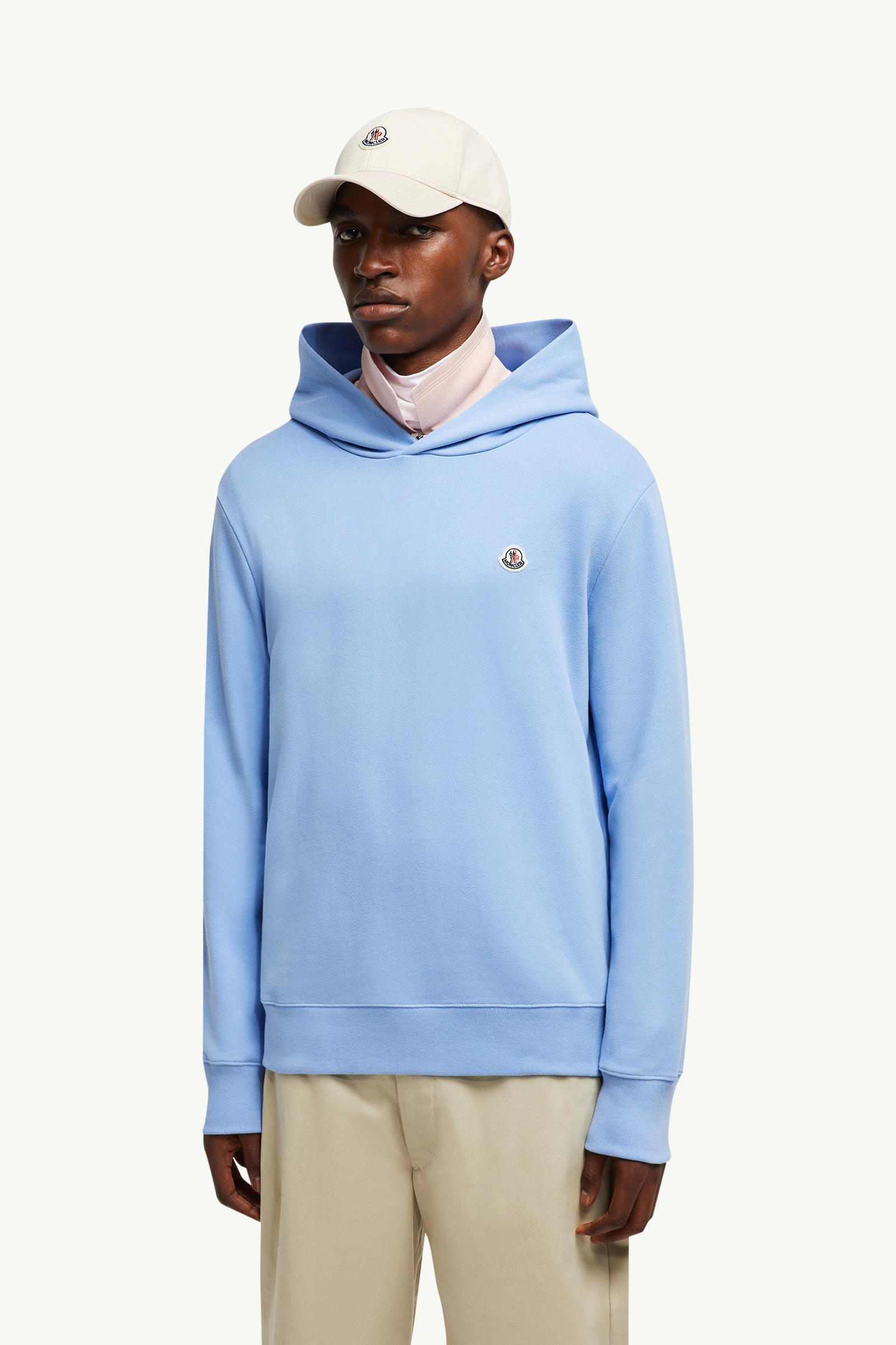 BoTT Letter Hoodie Light Blue 未使用 Light Blue Logo Patch Cotton Hoodie - Sweatshirts for Men