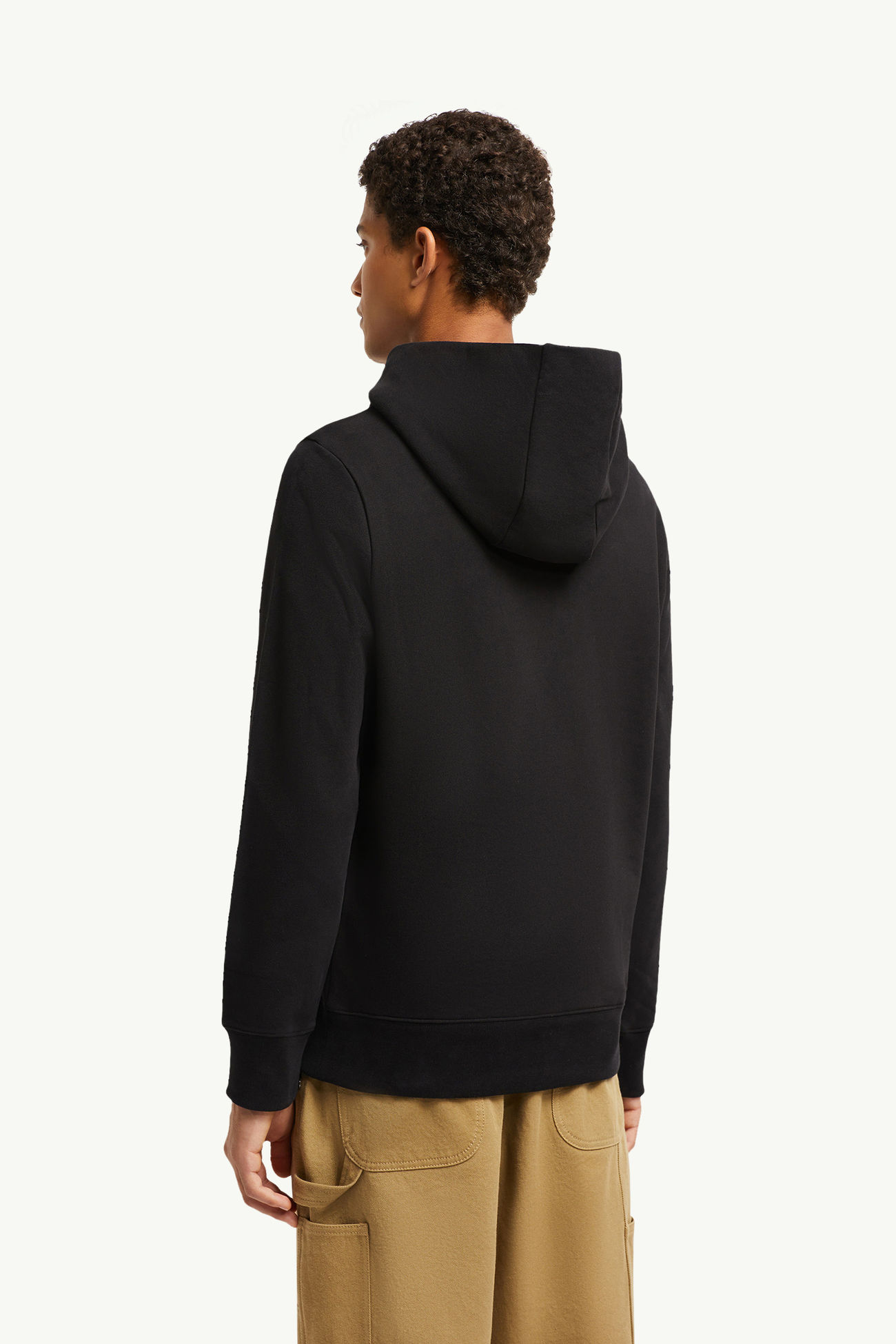 標誌貼片棉質連帽衫 男士 黑色 Moncler 4