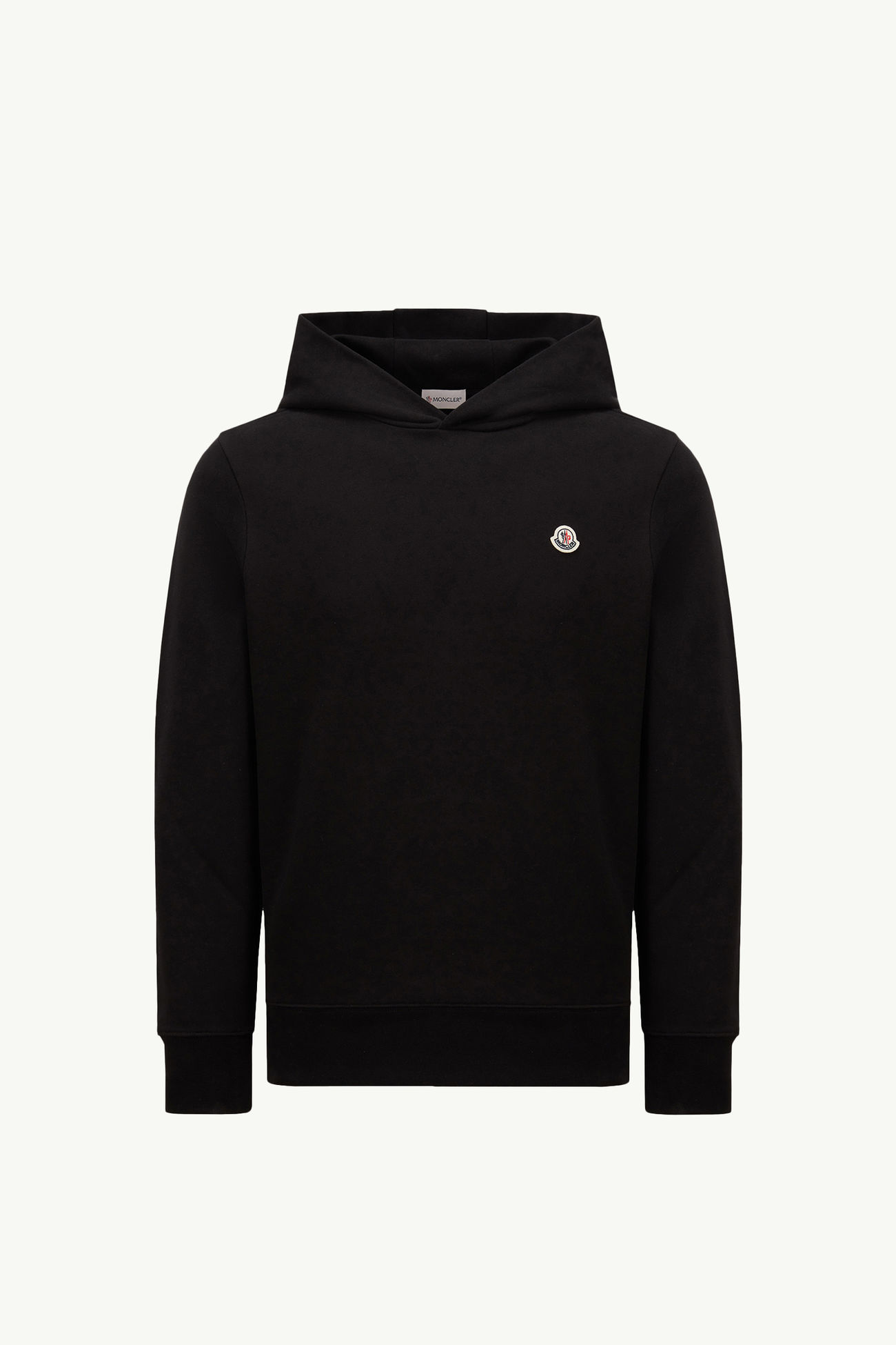 Logo Patch Cotton Hoodie Men Black Moncler 2