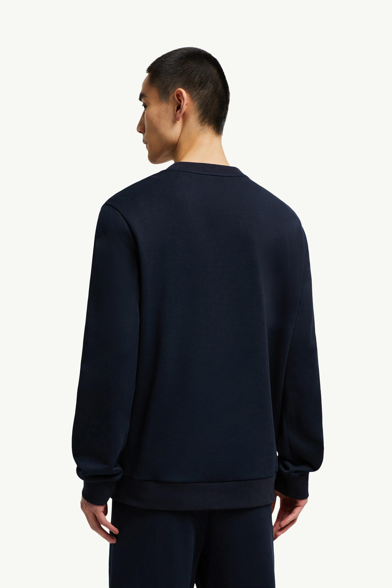 Sweatshirt aus Baumwolle mit verblasstem Logo-Motiv Herren Navyblau Moncler 4