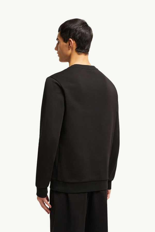 Faded Logo Motif Cotton Sweatshirt Men Black Moncler 4