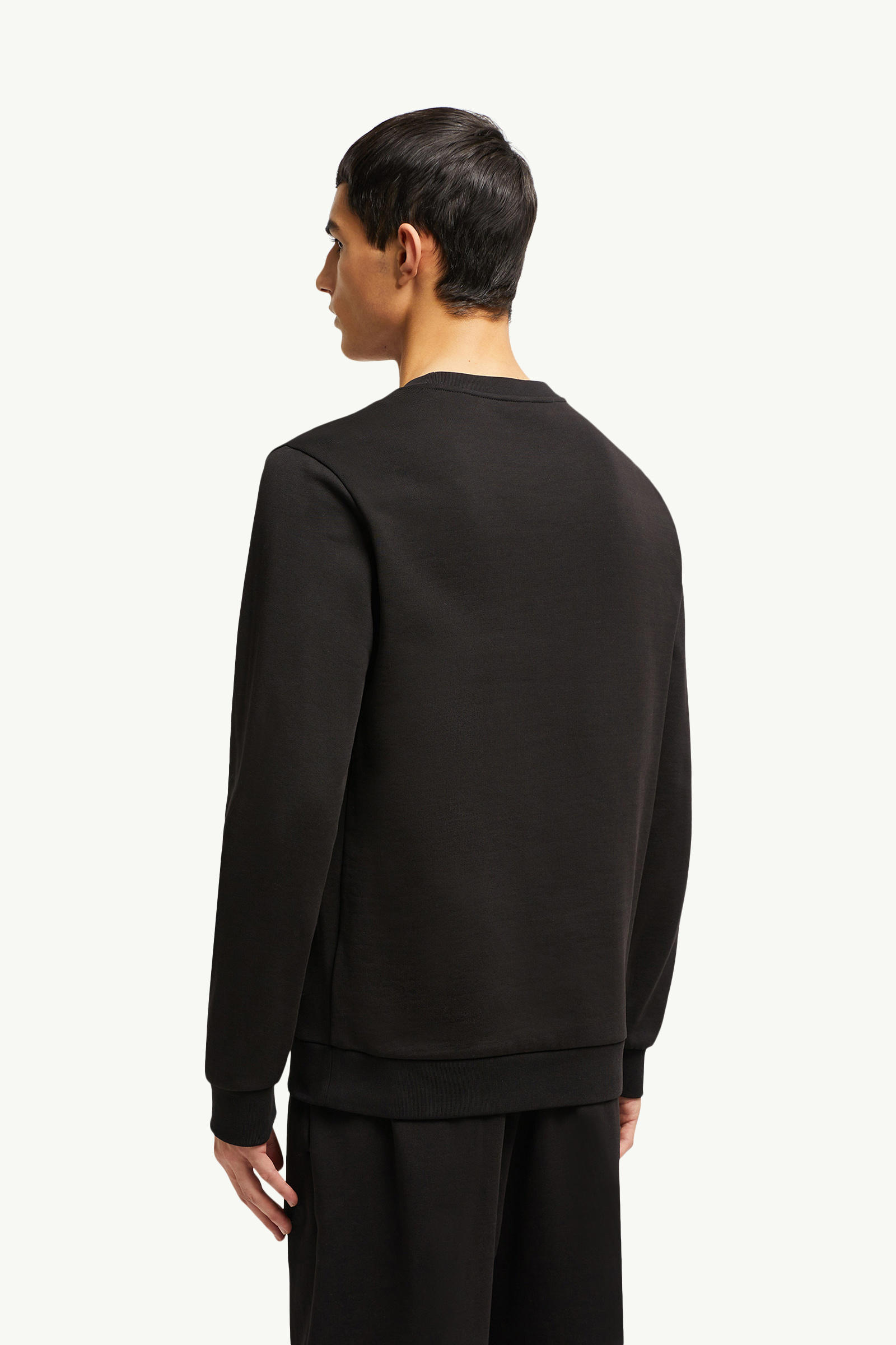 Faded Logo Motif Cotton Sweatshirt Men Black Moncler 4
