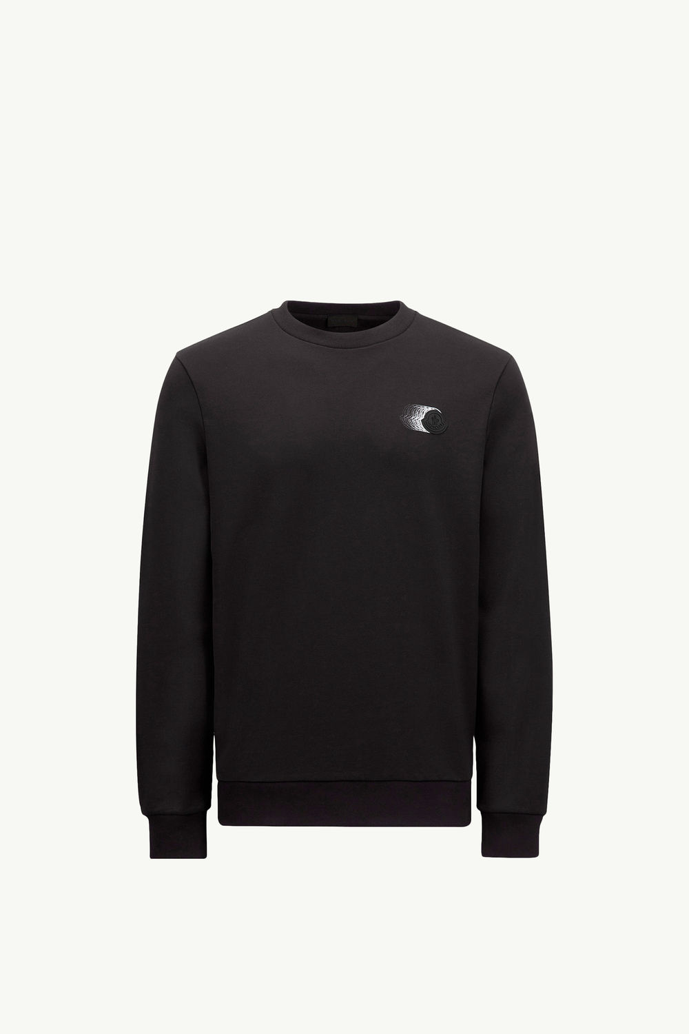 Faded Logo Motif Cotton Sweatshirt Men Black Moncler 2