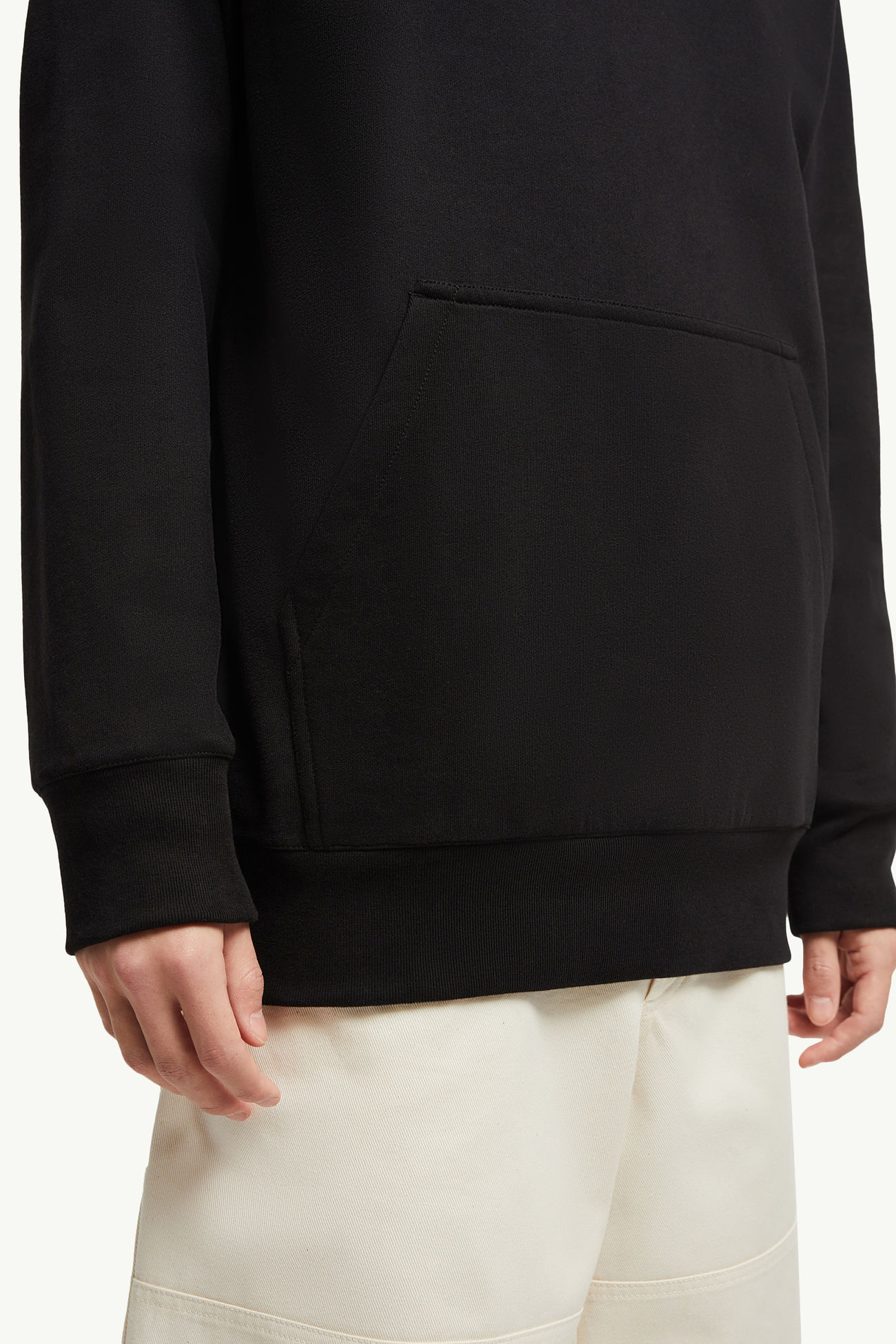 Sweat à capuche réglable en coton Hommes Noir Moncler 5