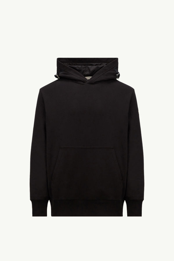 Felpa con cappuccio regolabile in cotone Uomo Nero Moncler 2