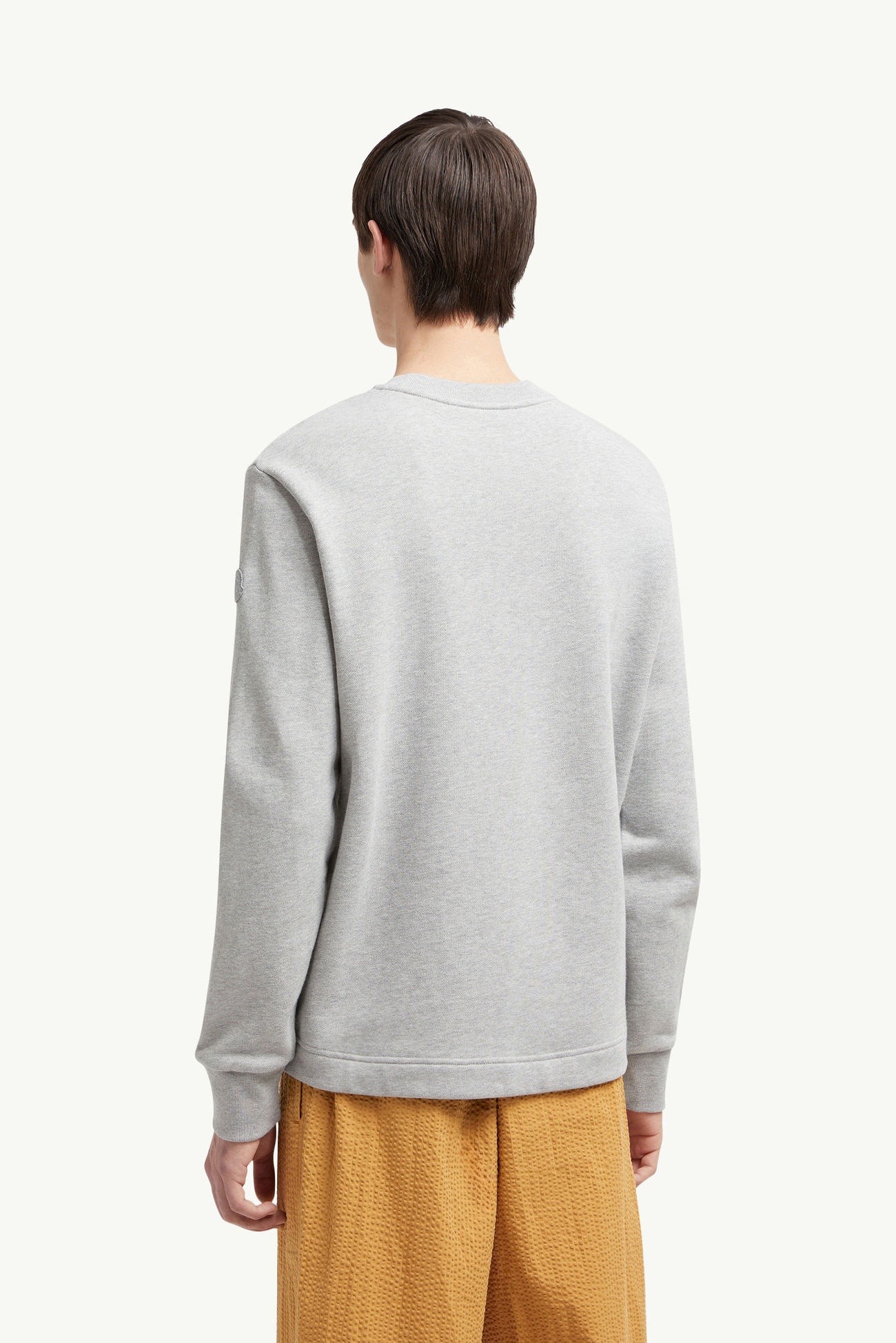 Felpa logata in cotone Uomo Grigio Chiaro Moncler 4