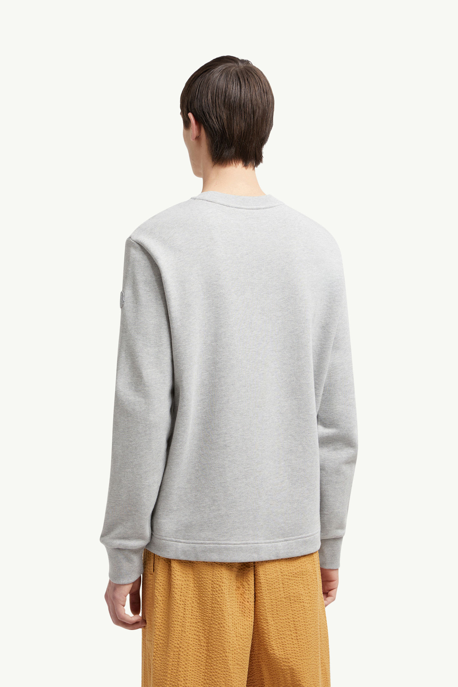 Logo Cotton Sweatshirt Men Light Gray Moncler 4