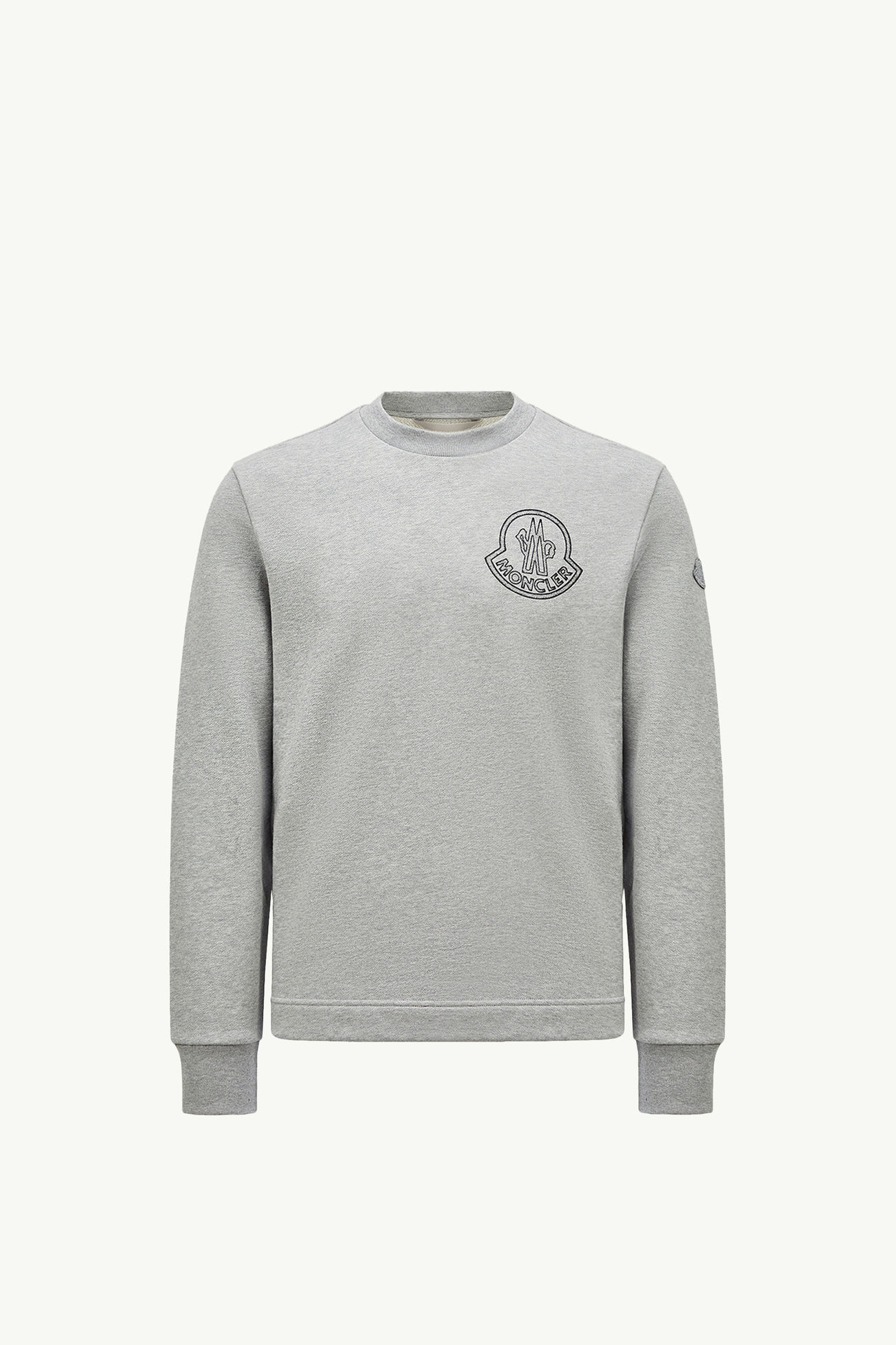Logo Cotton Sweatshirt Men Light Gray Moncler 2