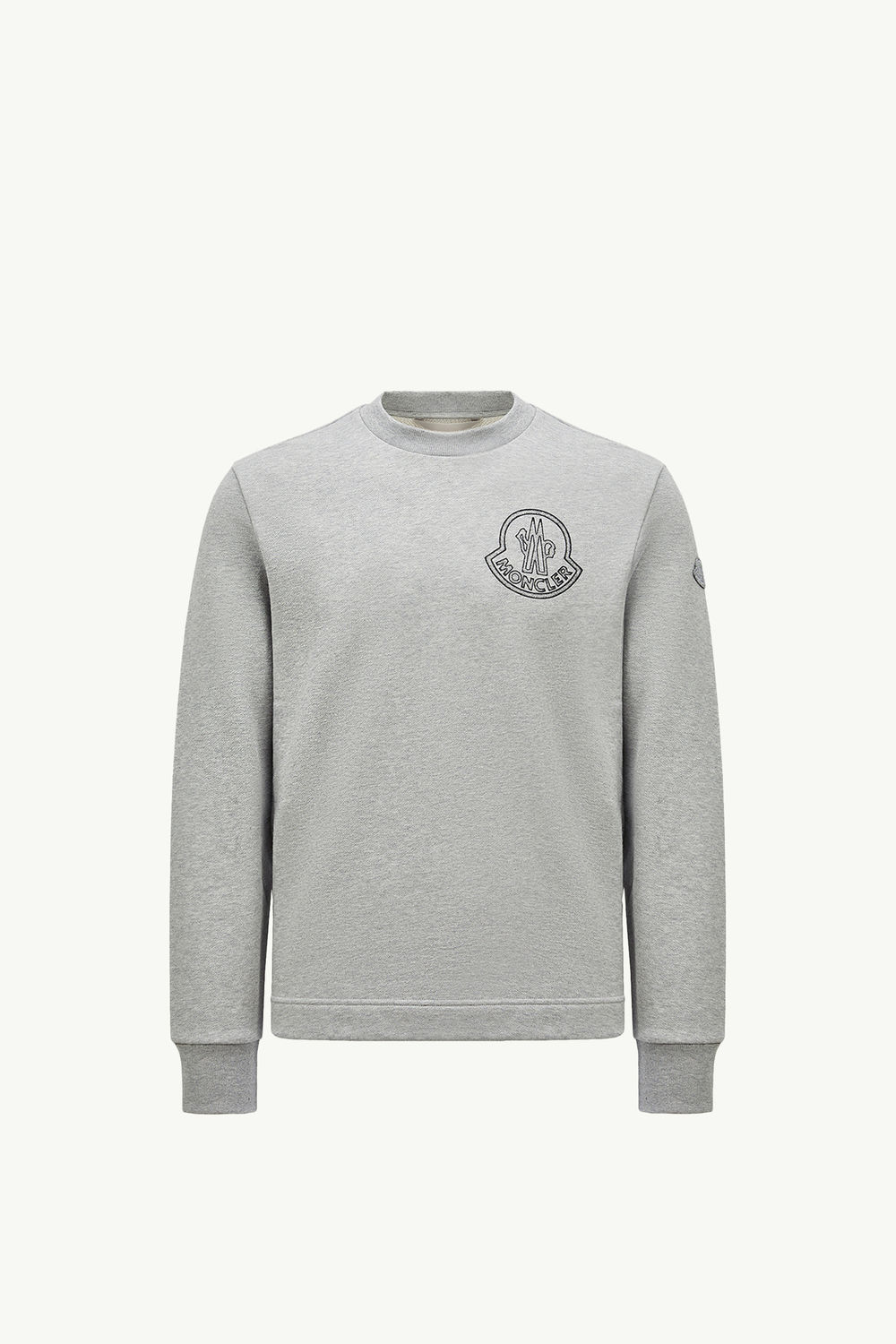 Sweat en coton avec logo Hommes Gris Clair Moncler 2