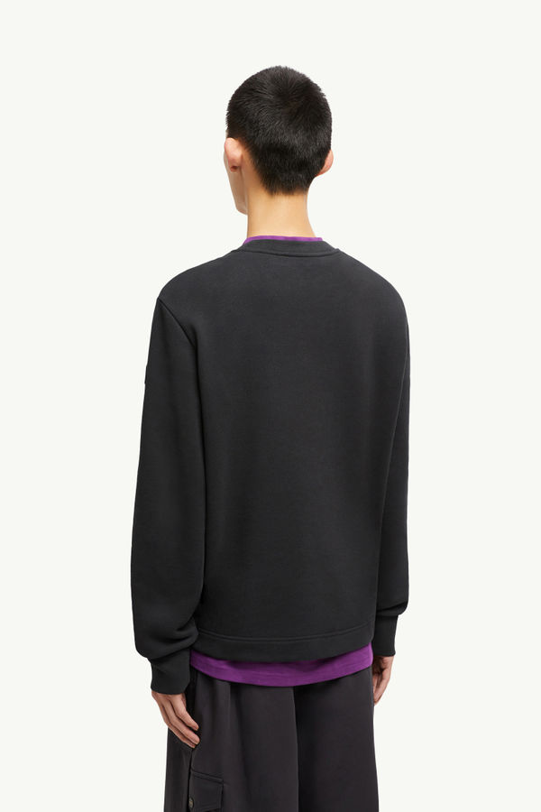 Sweat en coton avec logo Hommes Noir Moncler 4
