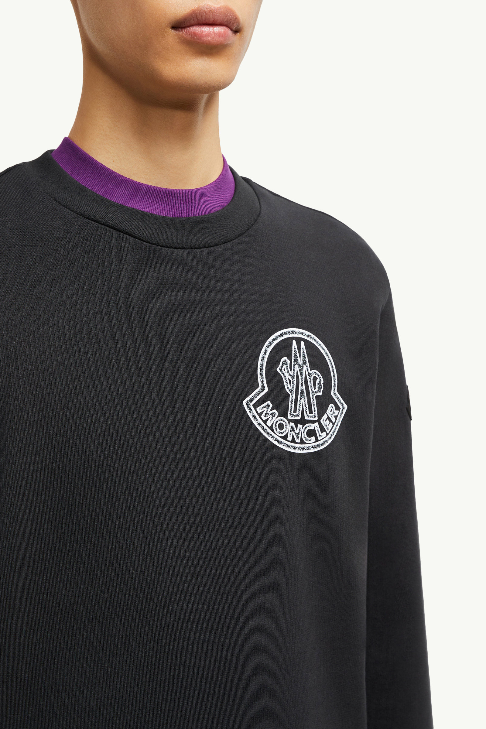 Logo Cotton Sweatshirt Men Black Moncler 5