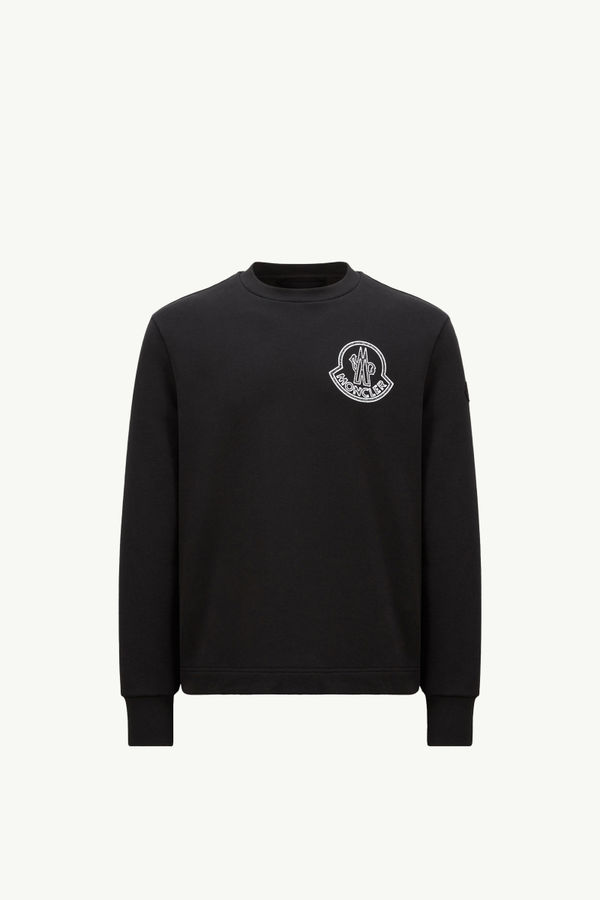 Sweat en coton avec logo Hommes Noir Moncler 2