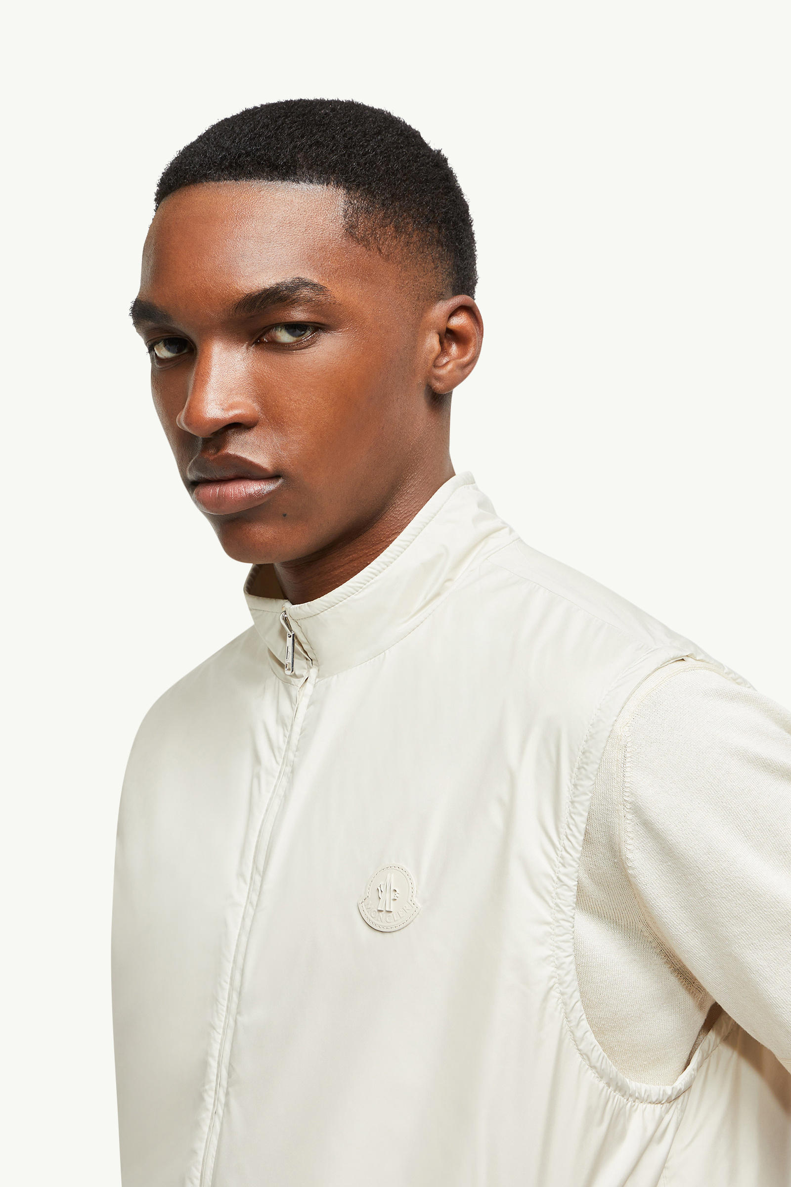 雙面夾層棉質背心 男士 白色 Moncler 1