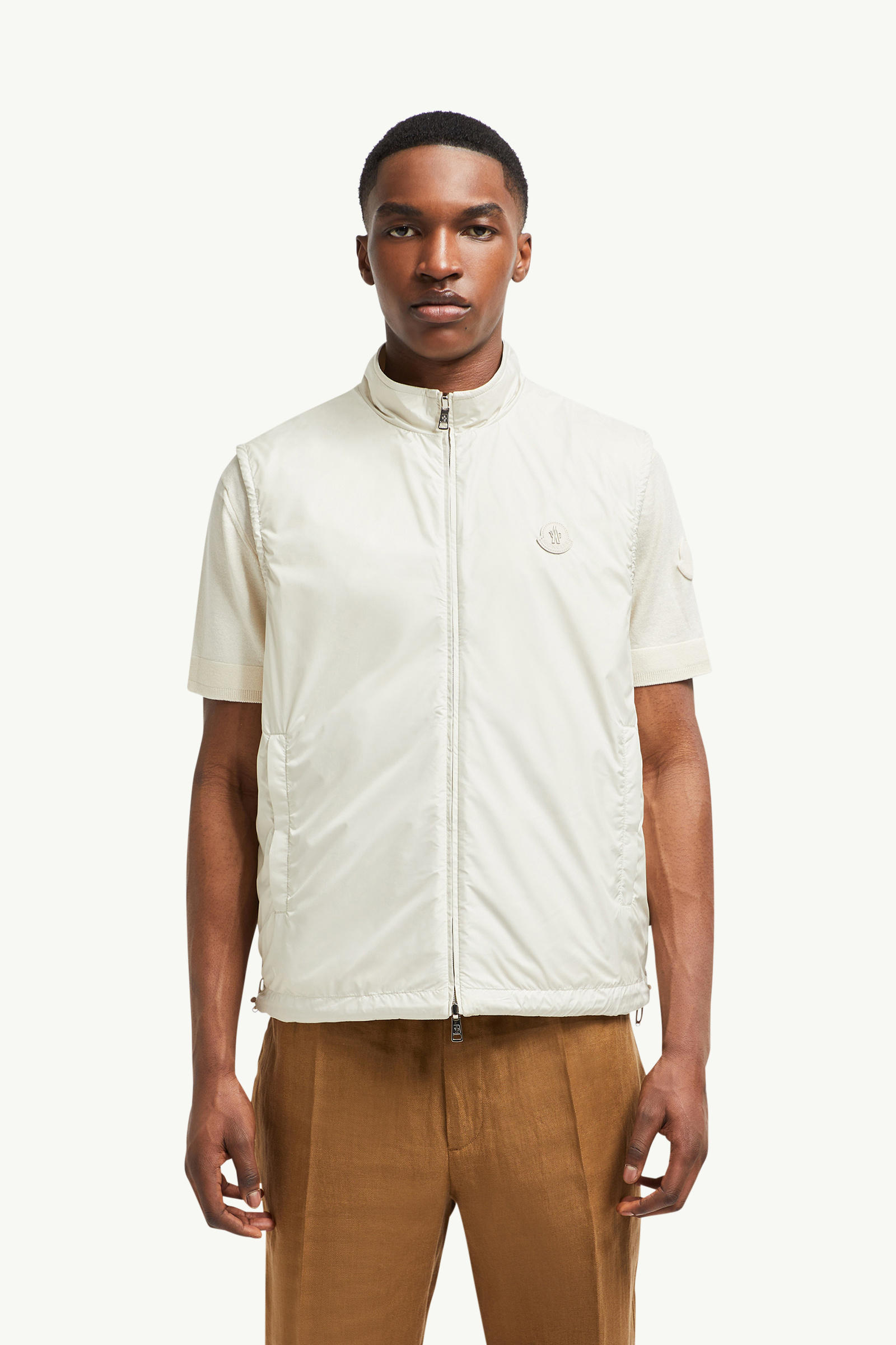 Reversible Padded Cotton Gilet Men White Moncler 3