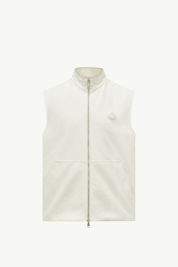 Reversible Padded Cotton Gilet Men White Moncler 2