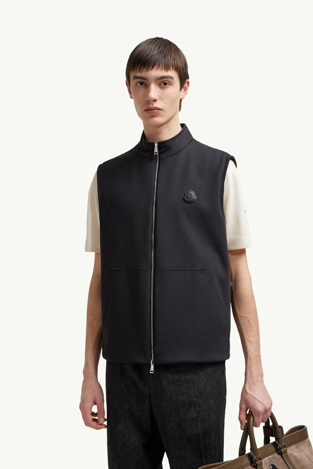 Reversible Padded Cotton Gilet Men Black Moncler 0