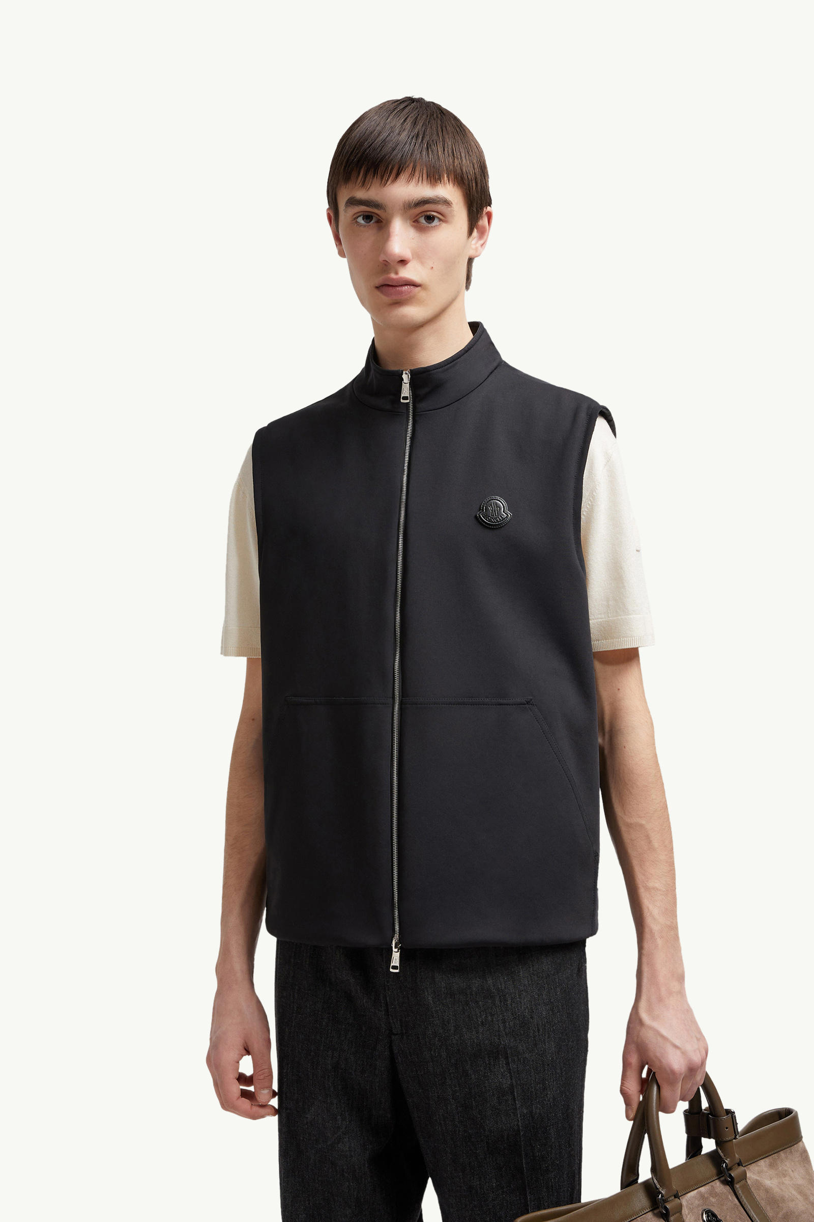 Reversible Padded Cotton Gilet Men Black Moncler 0