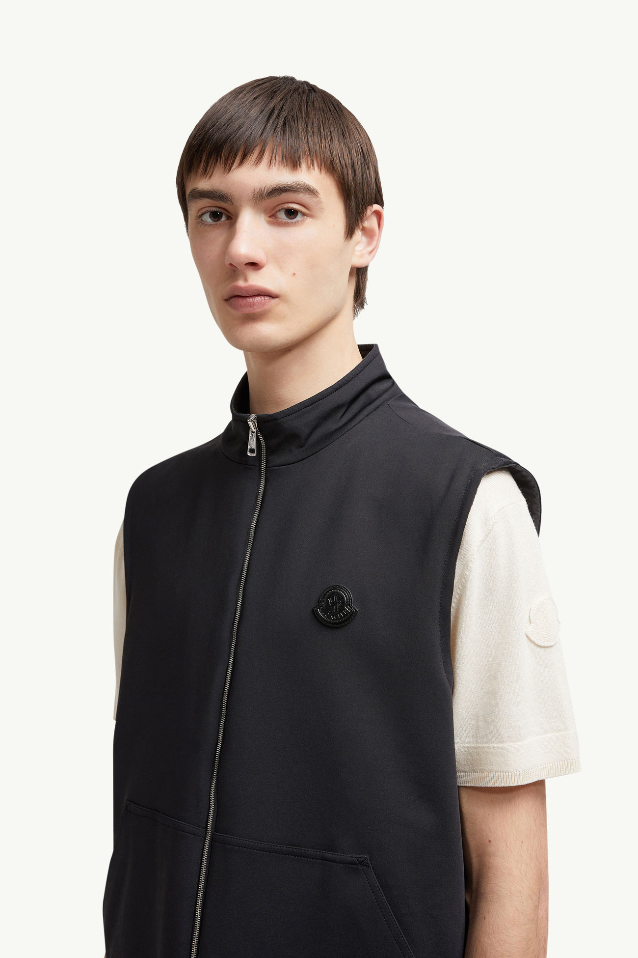 雙面夾層棉質背心 男士 黑色 Moncler 1