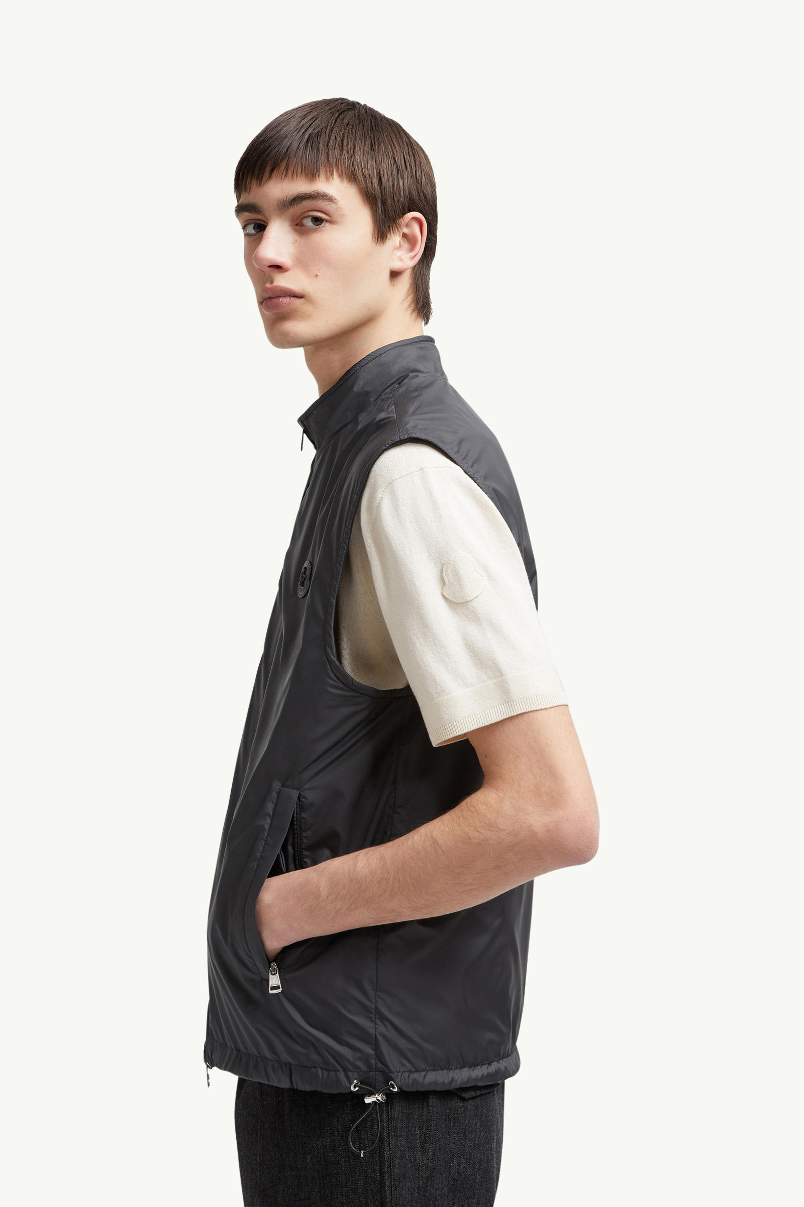 Wendbare wattierte Weste aus Baumwolle Herren Schwarz Moncler 5