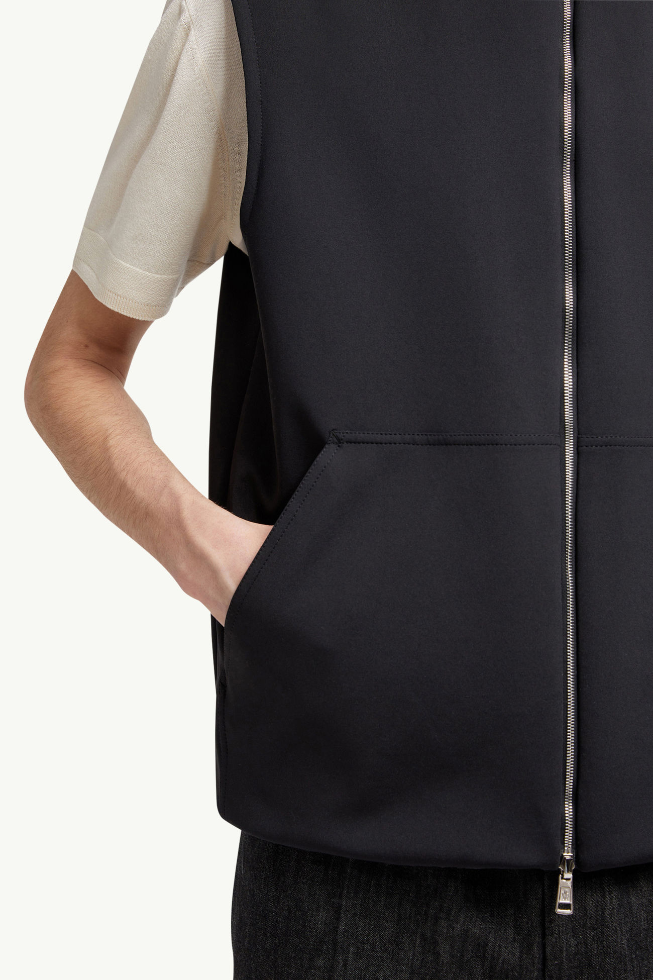 Wendbare wattierte Weste aus Baumwolle Herren Schwarz Moncler 7