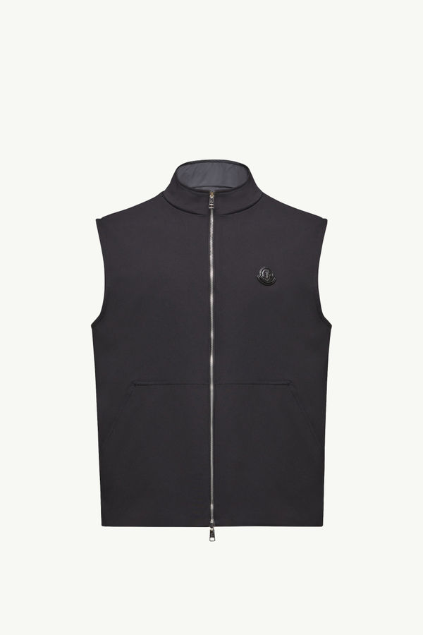 Reversible Padded Cotton Vest Men Black Moncler 2