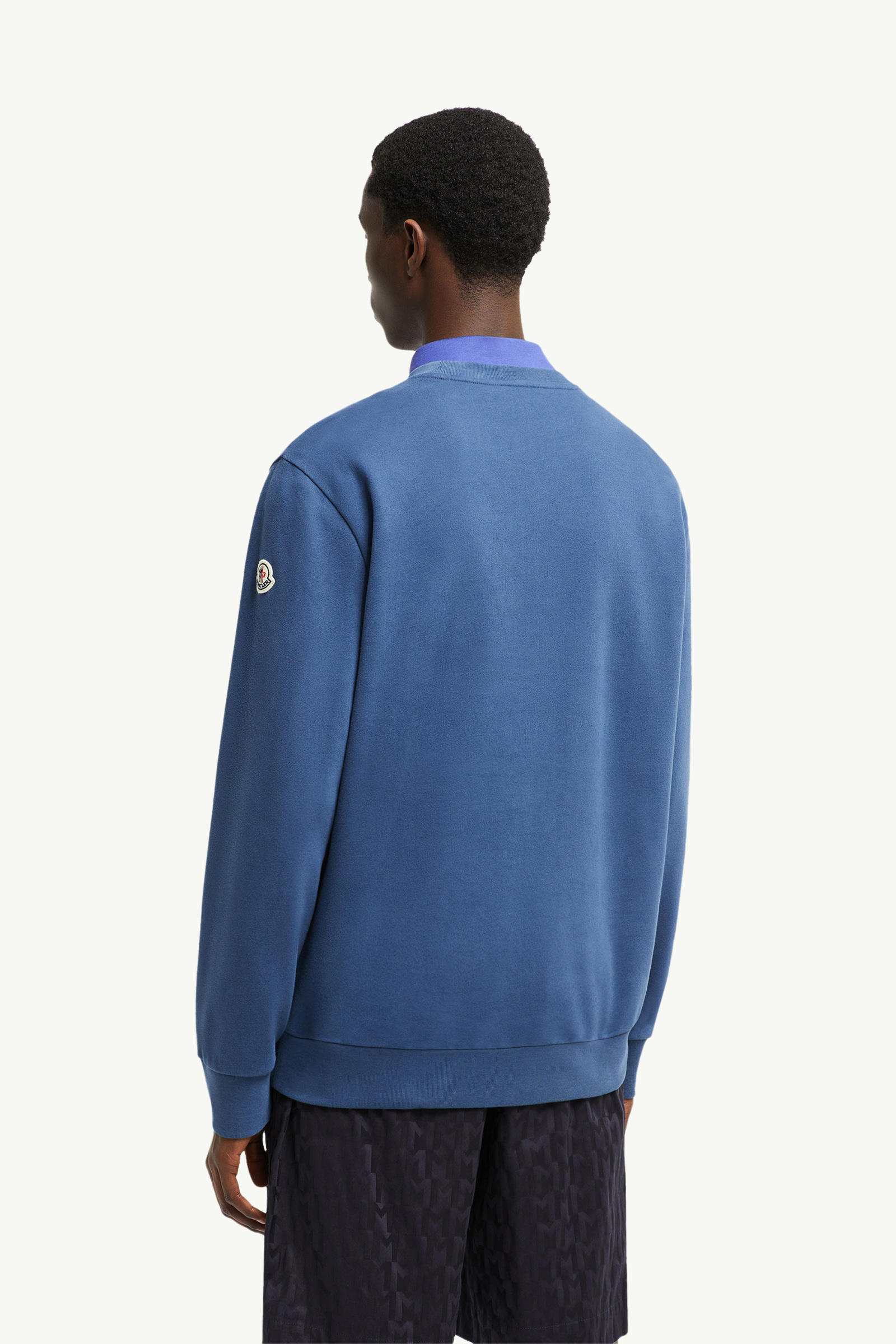 Cotton & Denim Sweatshirt Men Cobalt Blue Moncler 4