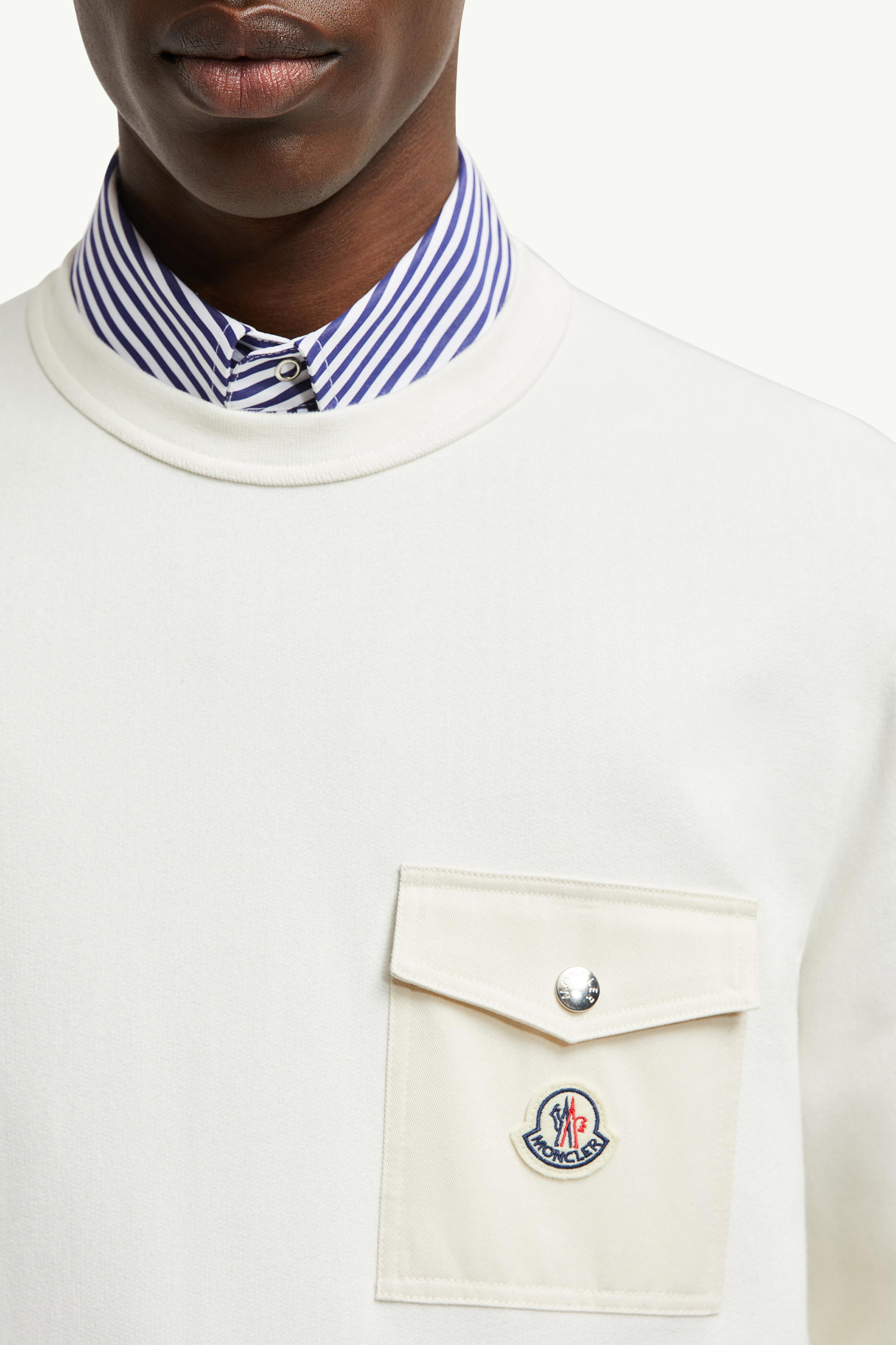 Cotton Sweatshirt with Pocket Men White Moncler 5