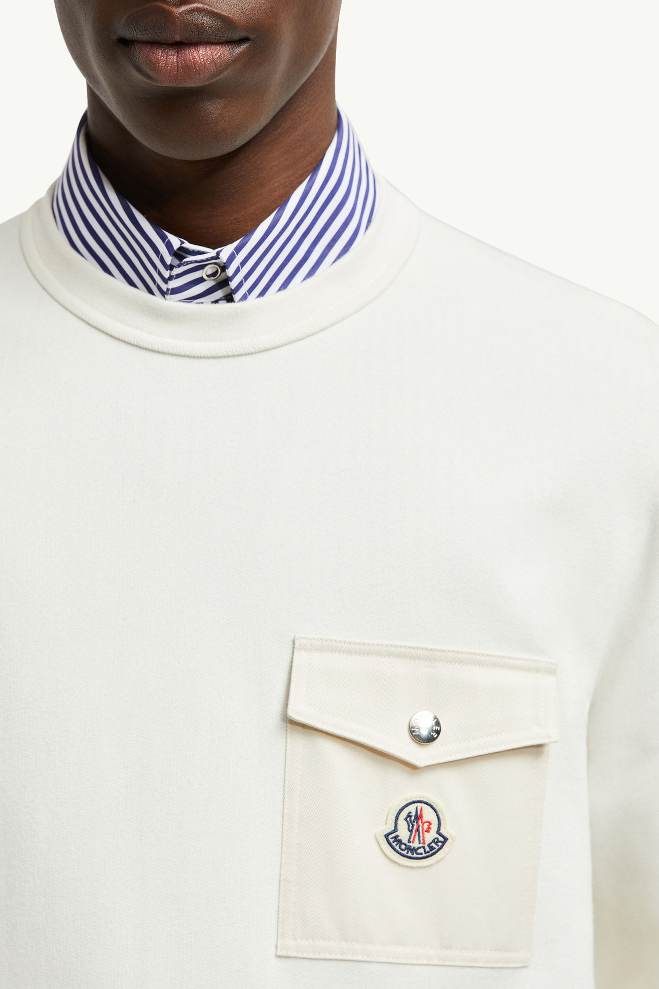 Sweat en coton avec poche Hommes Blanc Moncler 5