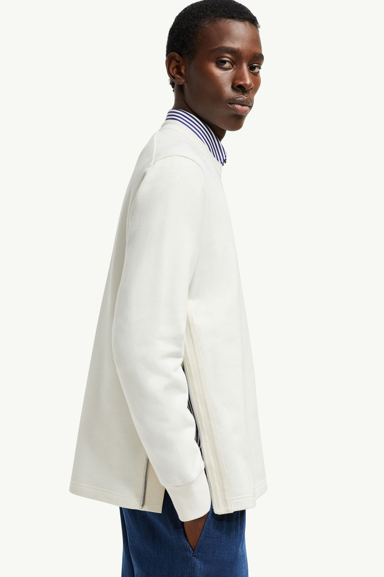 Sweat en coton avec poche Hommes Blanc Moncler 6