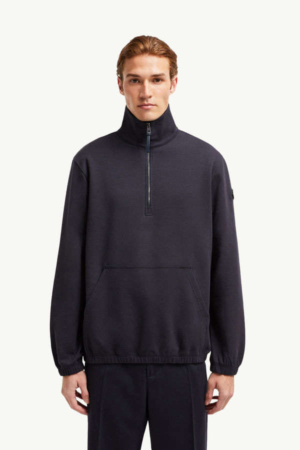 Sweatshirt aus Baumwolle mit halbem Reißverschluss Herren Navyblau Moncler 3