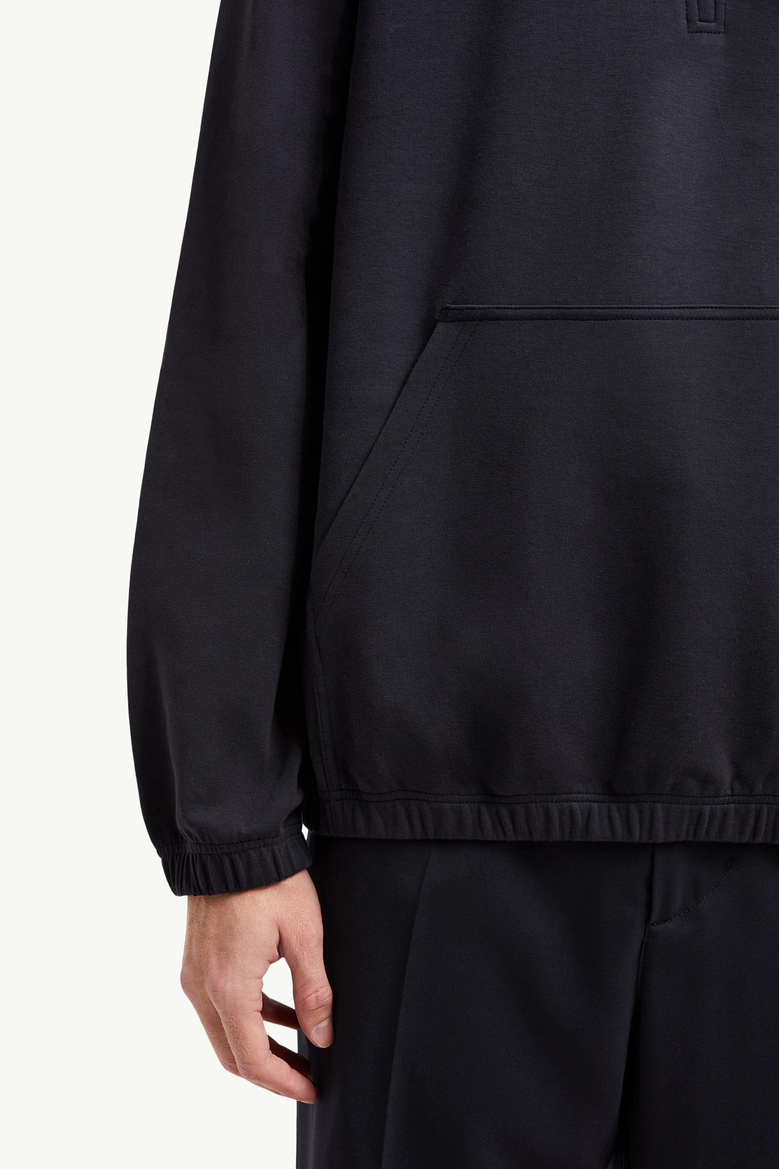 Navy Blue Cotton Half-Zip Sweatshirt - Sweatshirts for Men