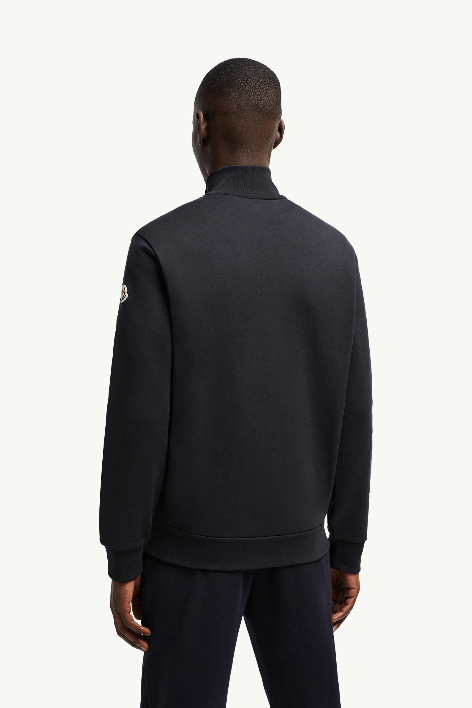 Tricolor-Trimmed Cotton Zip-Up Sweatshirt Men Night Blue Moncler 4