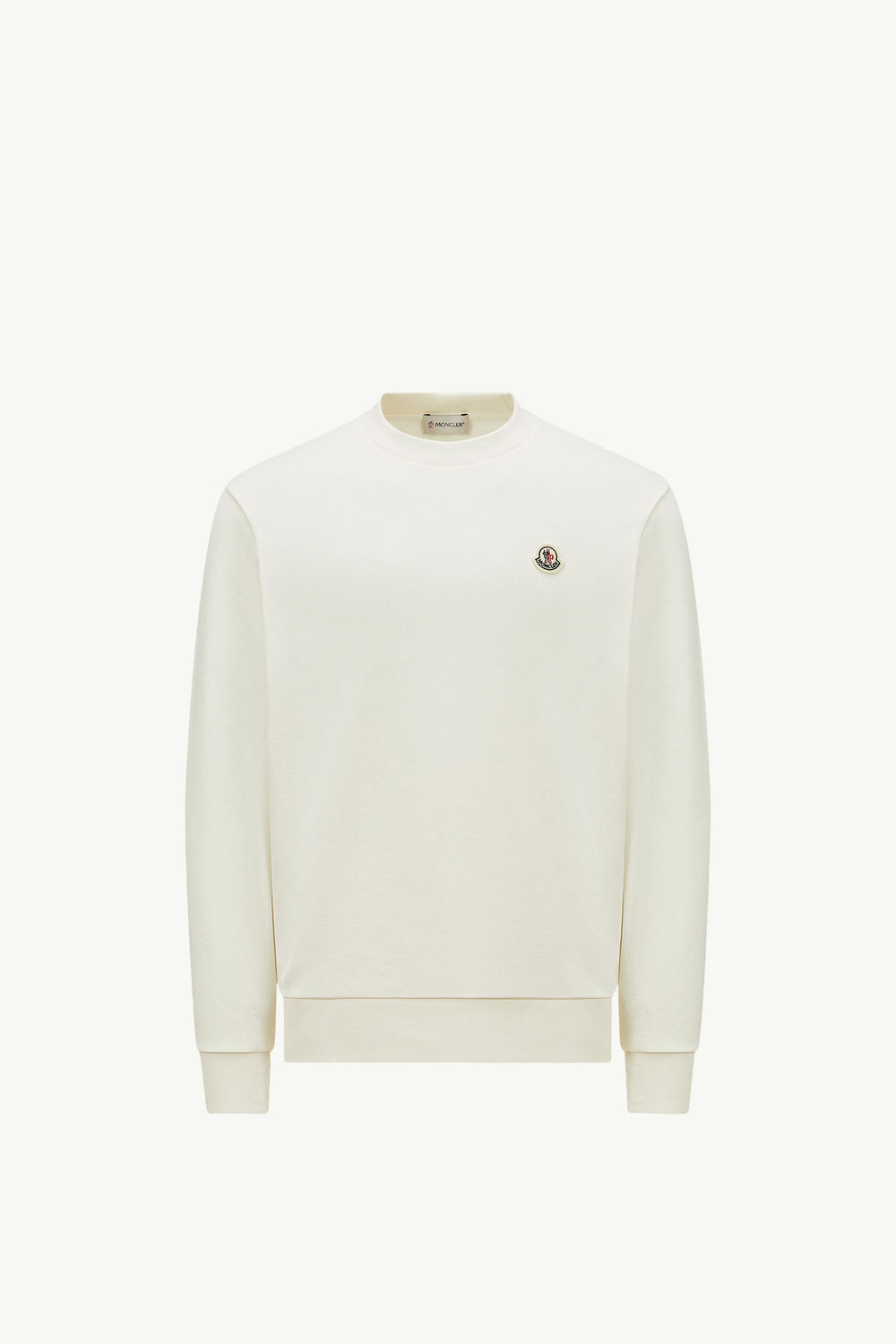 Logo Patch Cotton Sweatshirt Men White Moncler 2