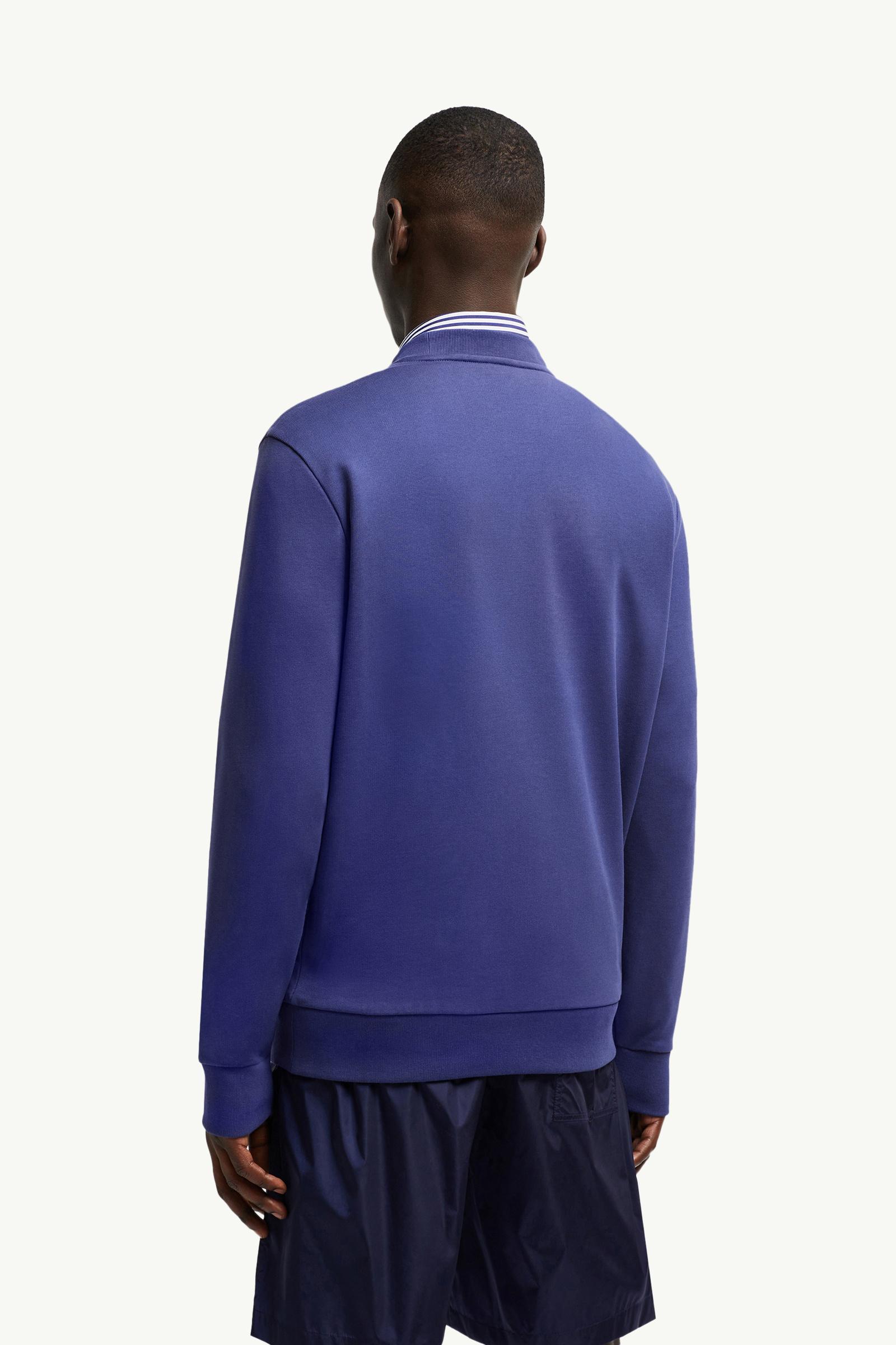 Cobalt Blue Logo Patch Cotton Sweatshirt - Sweatshirts for Men