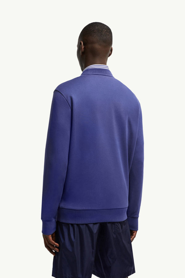 Logo Patch Cotton Sweatshirt Men Cobalt Blue Moncler 4