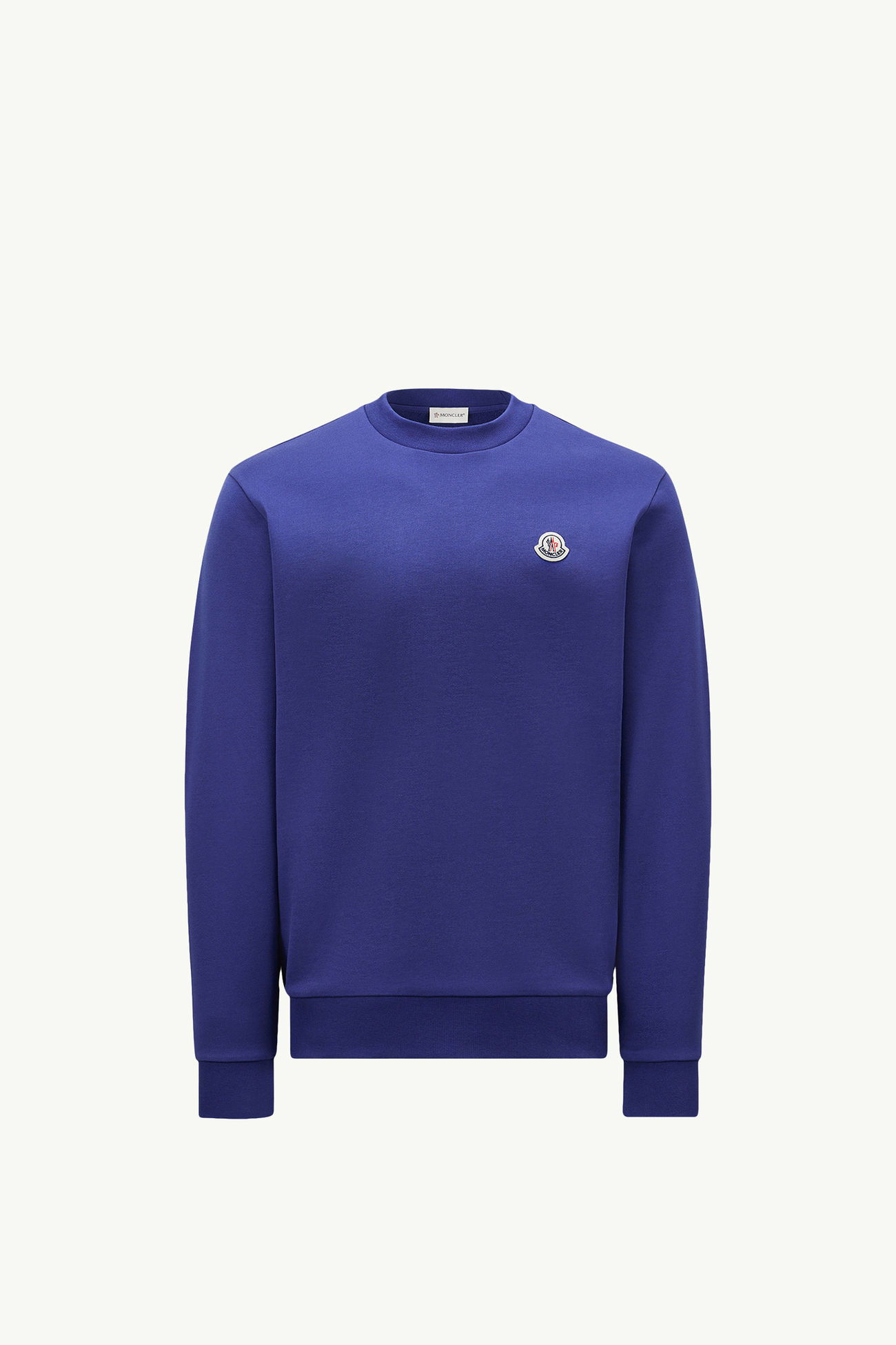 Sudadera de algodón con parche con logotipo Hombre Azul cobalto Moncler 2