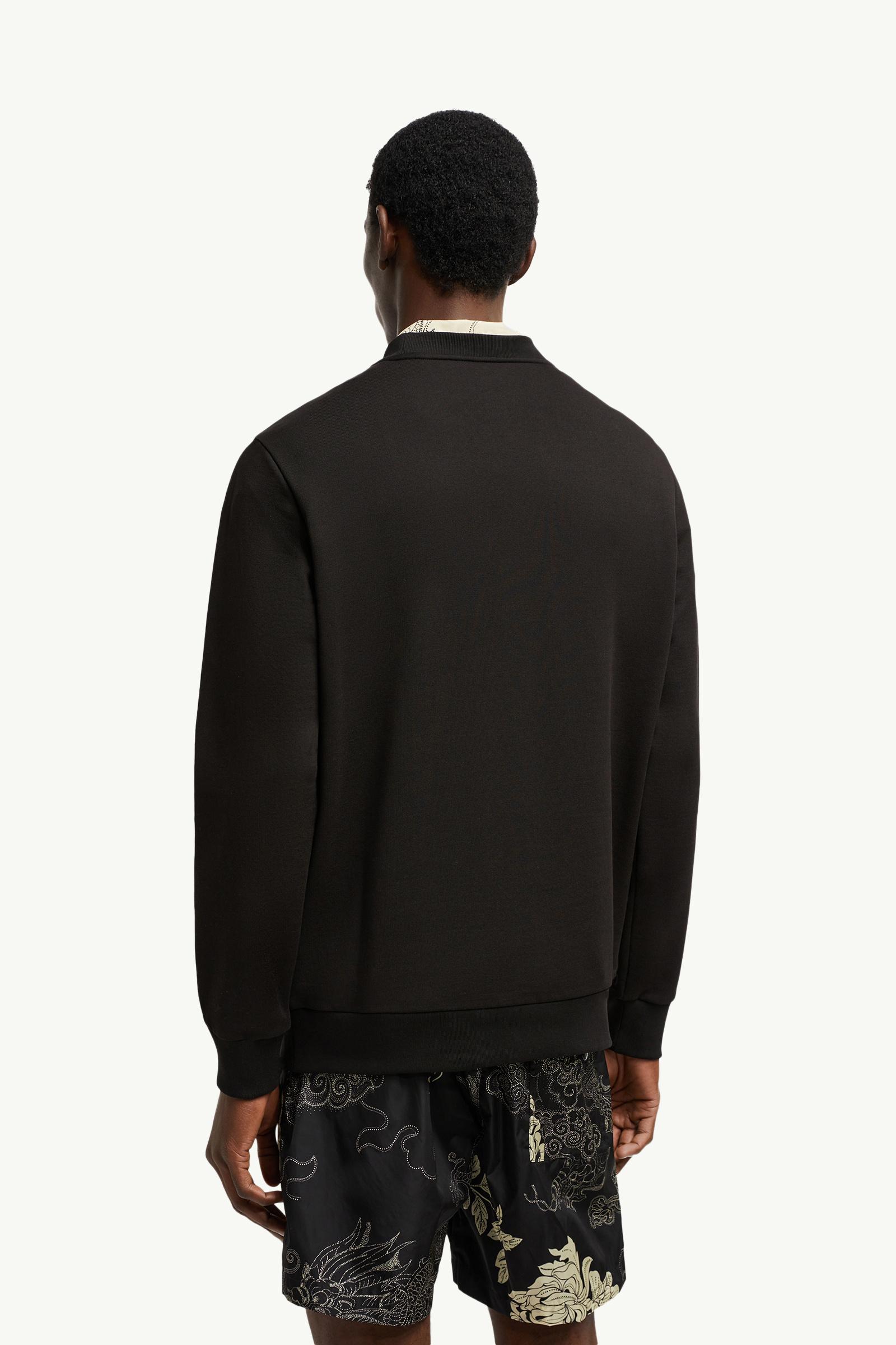 モンクレール　ロゴ　スエット　LOGO PATCH SWEATSHIRT Black Logo Patch Cotton Sweatshirt - Sweatshirts for Men