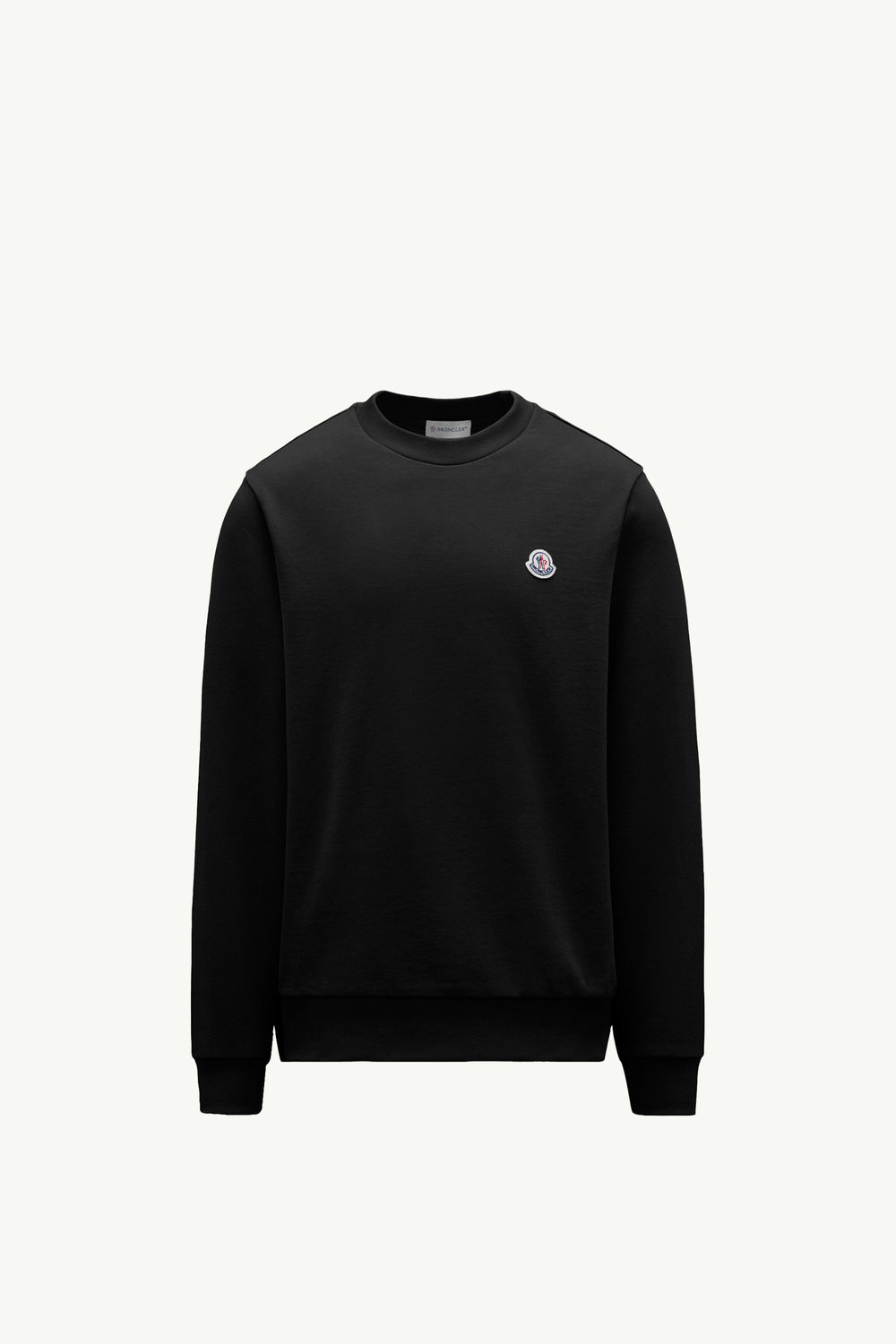 Logo Patch Cotton Sweatshirt Men Black Moncler 2