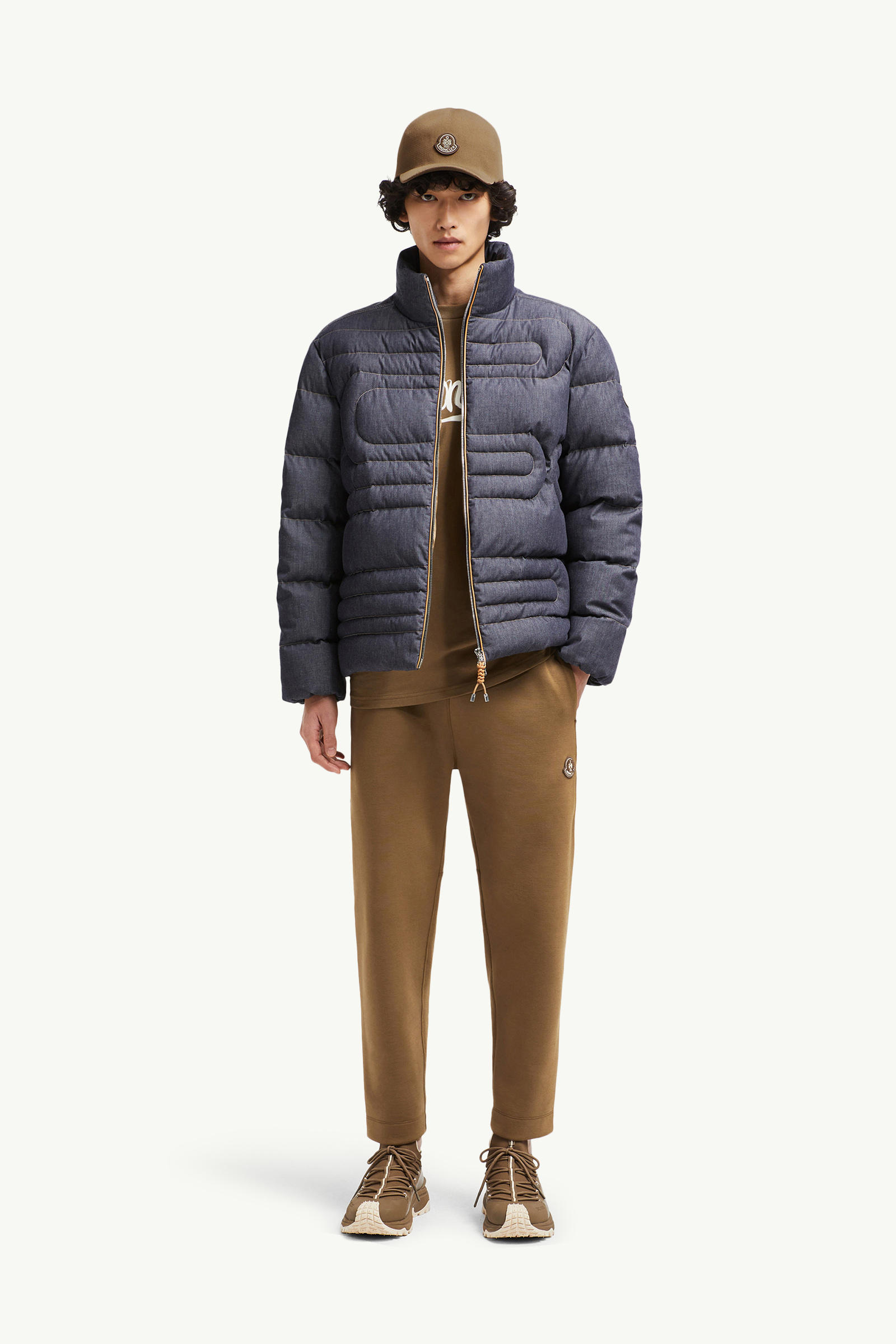 Year of the Snake Patch Neoprene Track Pants Men Light Brown Moncler 0