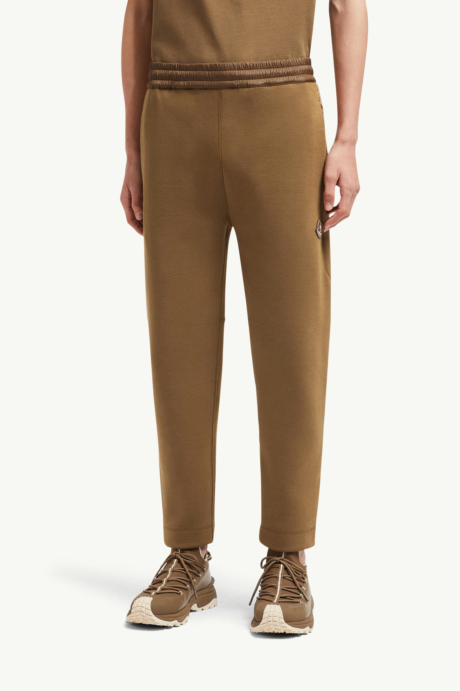 Year of the Snake Patch Neoprene Track Pants Men Light Brown Moncler 3