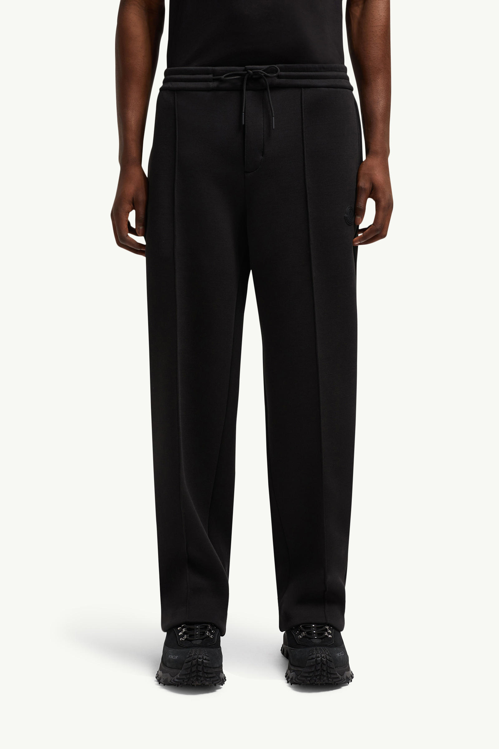 Pantalones deportivos de neopreno y algodón con parche con logotipo Hombre Negro Moncler 3