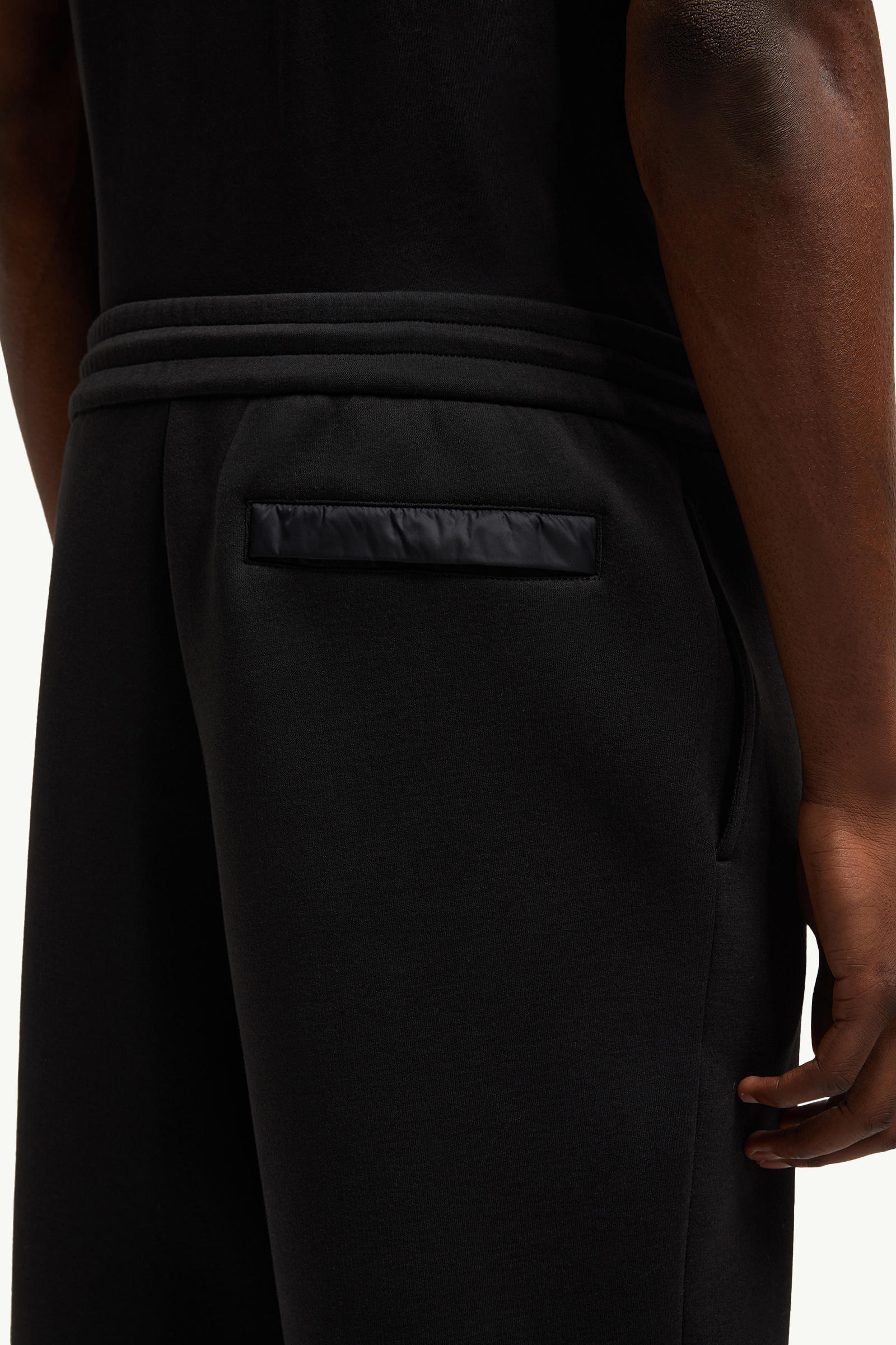 Pantalones deportivos de neopreno y algodón con parche con logotipo Hombre Negro Moncler 6