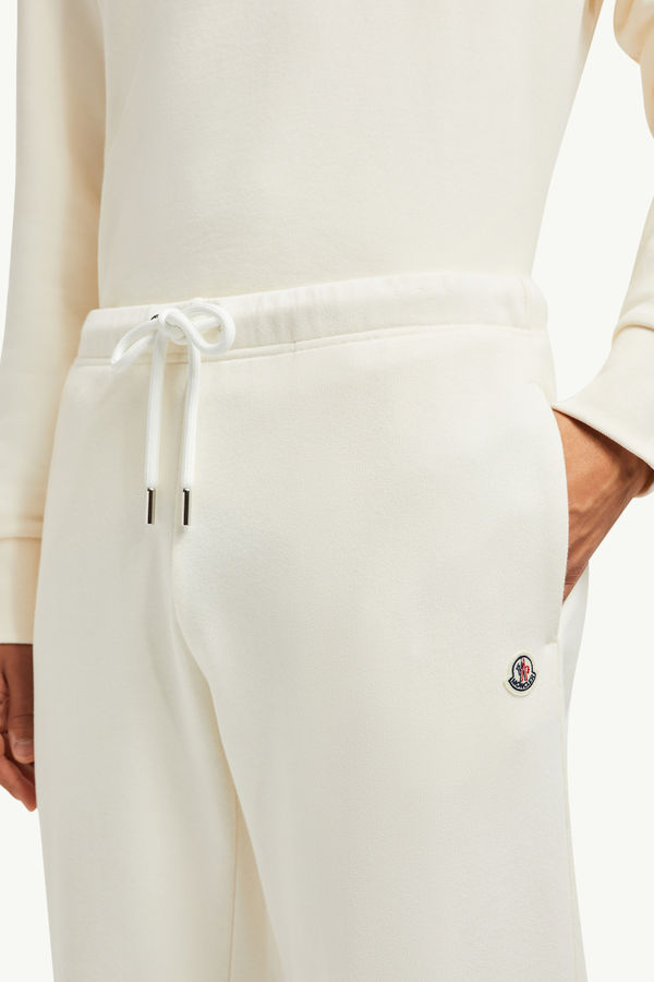 Jogginghose aus Baumwolle mit Logoaufnäher Herren Weiß Moncler 1
